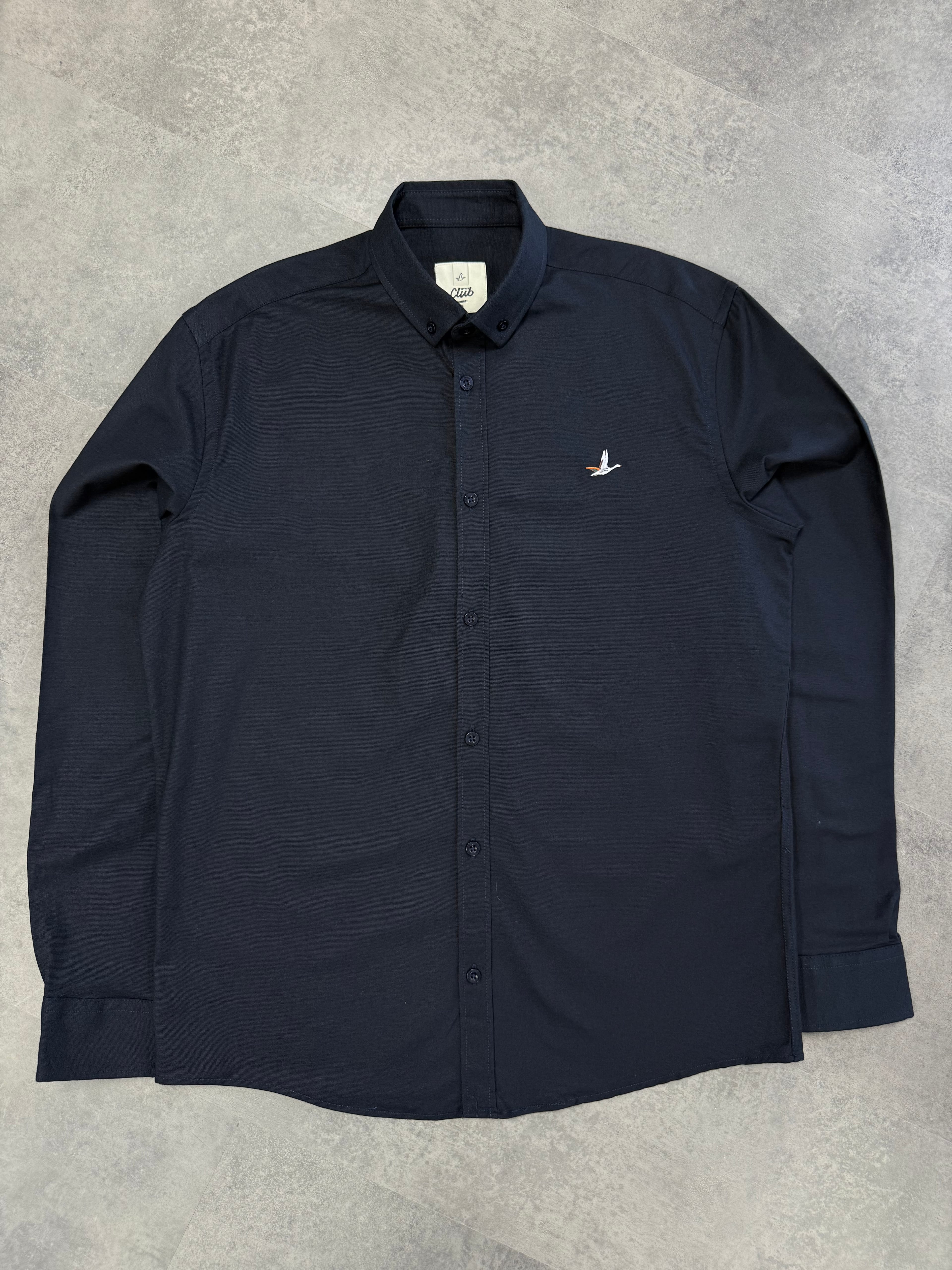 Yeni Sezon Basic Mini Logo Pamuk Kışlık Gömlek - LACİVERT