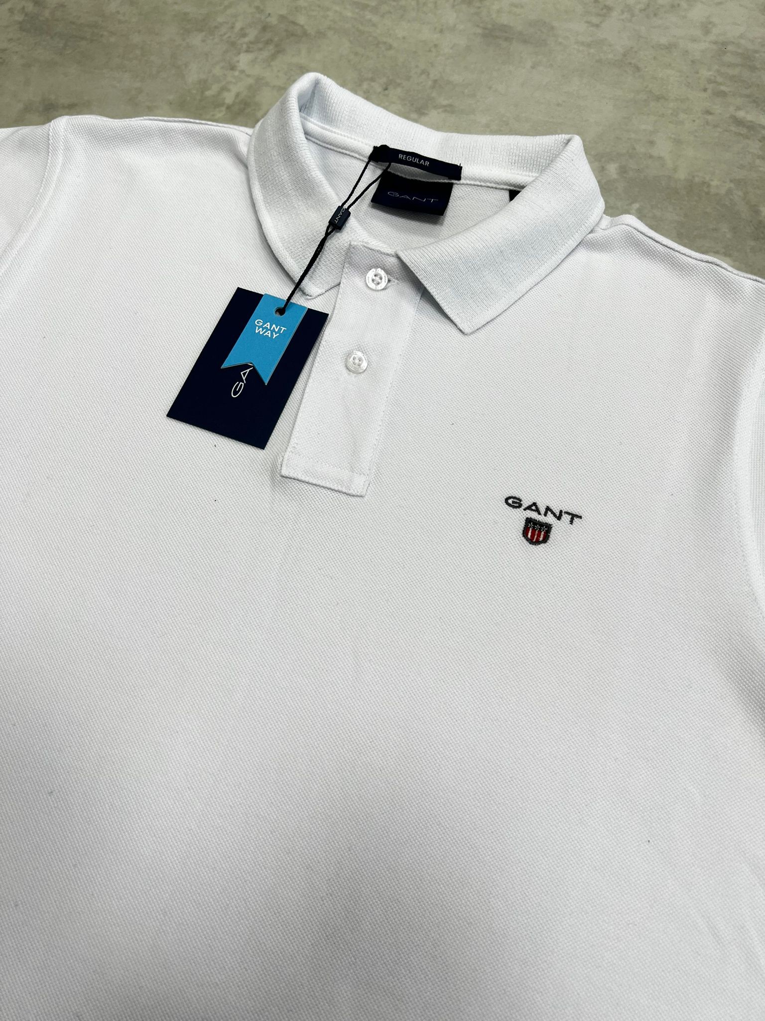 Classic Ceest Logo Basic White Polo Yaka T-shirt