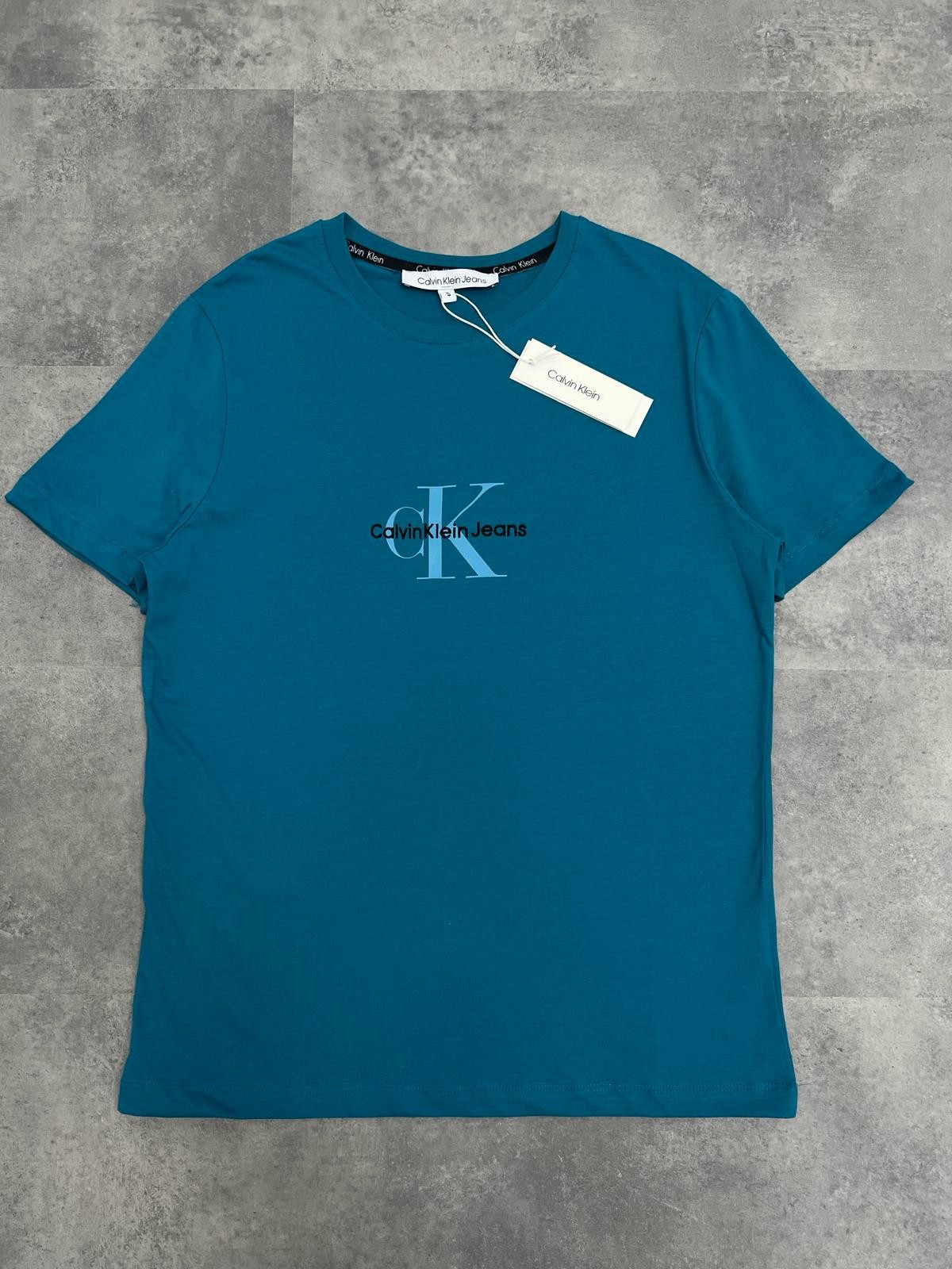 Yeni Sezon Mini Mid Logo Slim Fit Petrol Yeşili T-shirt