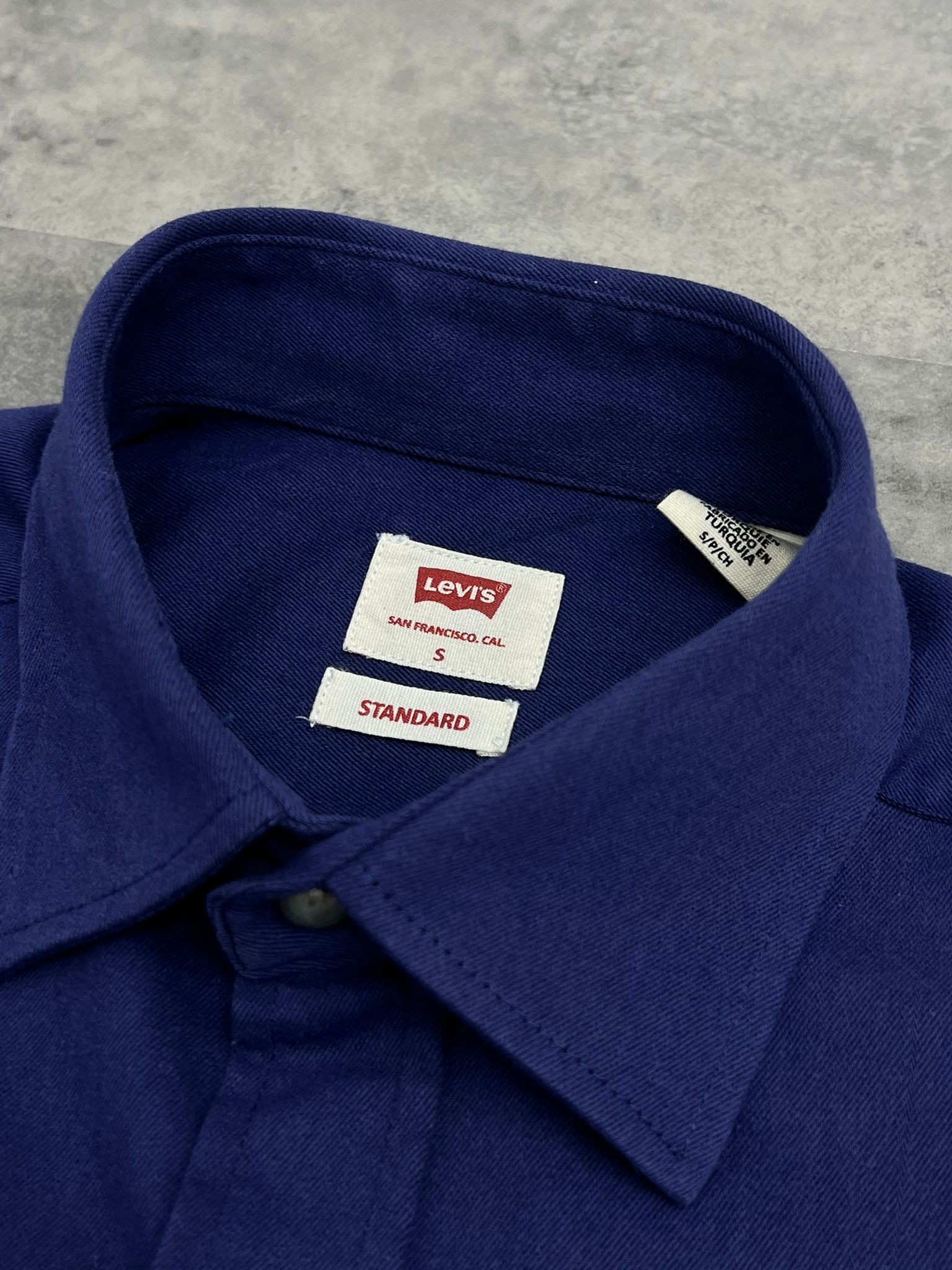 Yeni Sezon Organik Pamuk Likralı  Navy Blue Gömlek