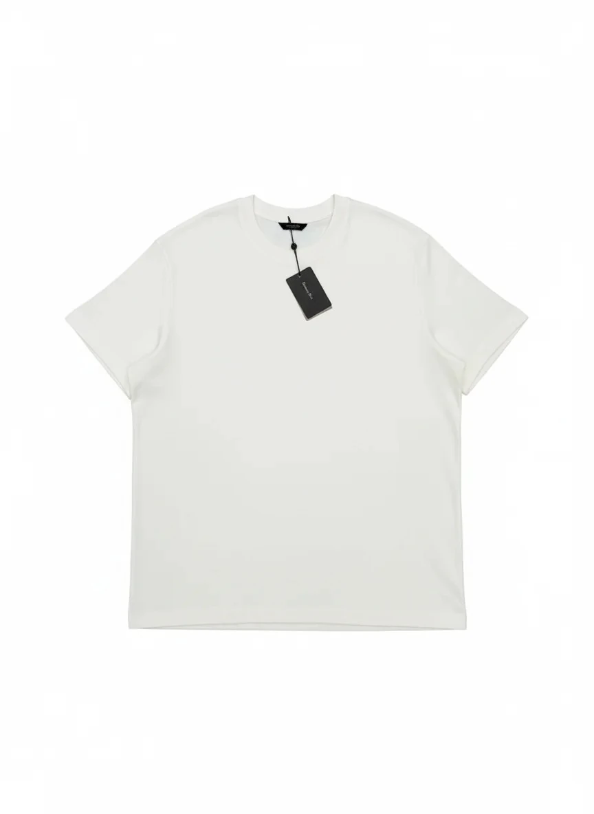 Yeni Sezon Organik Pamuk Kalın Kumaş Relax Fit T-shirt - KREM