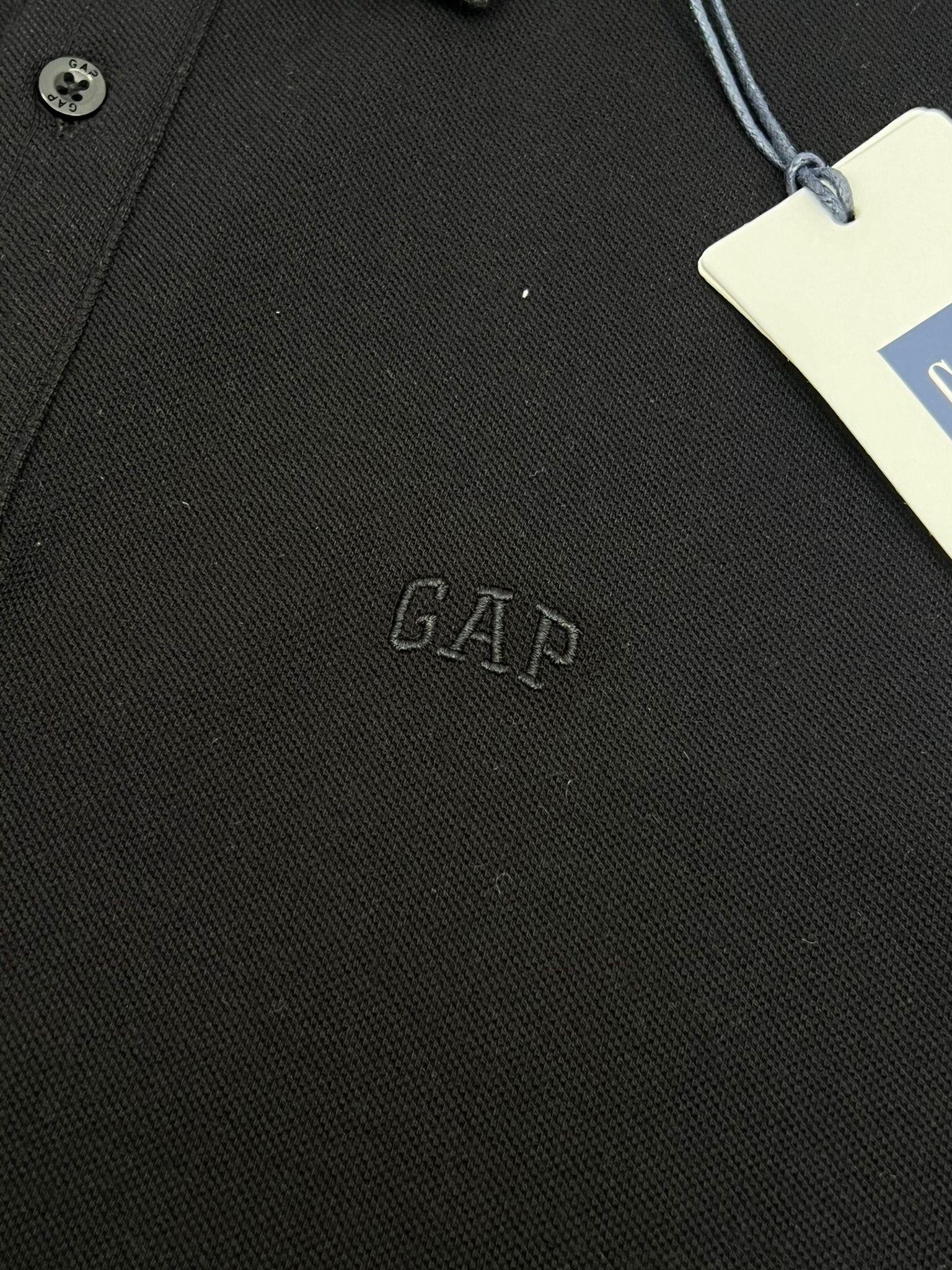 Yeni Sezon Ton To Tone Polo Yaka Black T-shirt