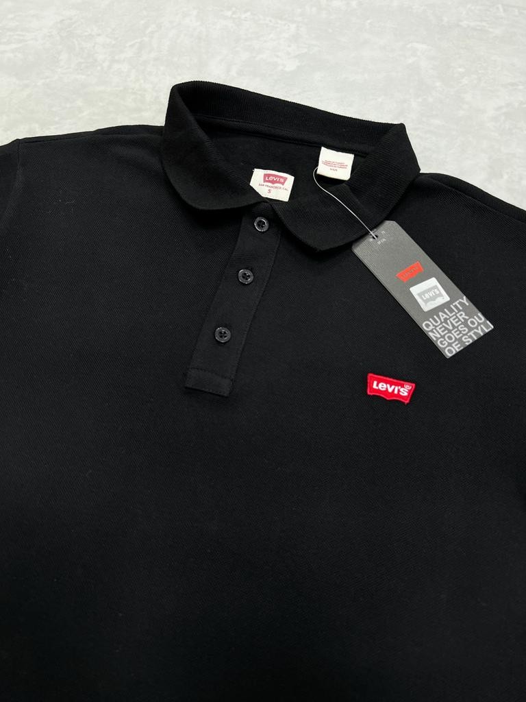 Classic Logo Basic Black Polo Yaka T-shirt