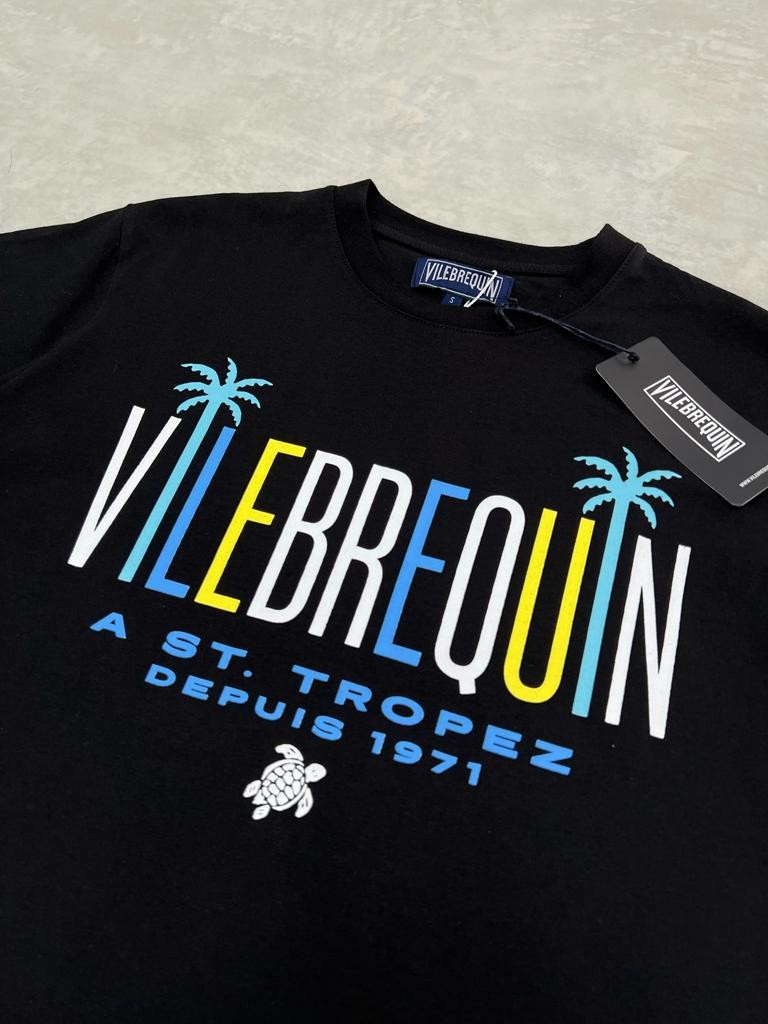 Palm Logo Printed Black T-shirt