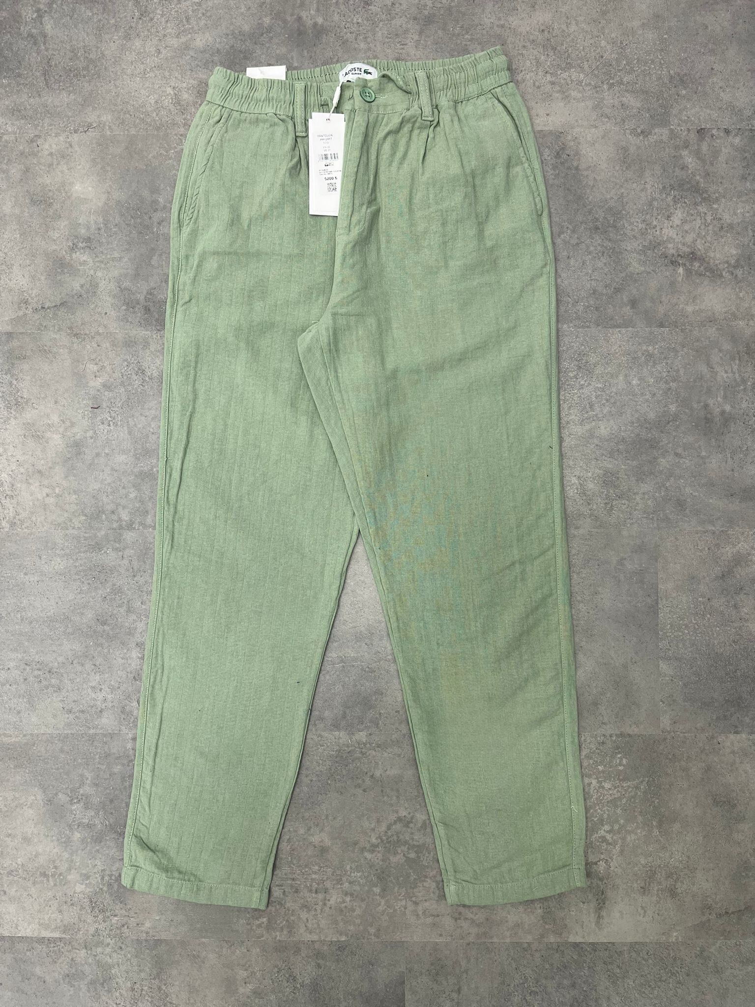 Yeni Sezon Basic Keten Green Lastikli Pantalon