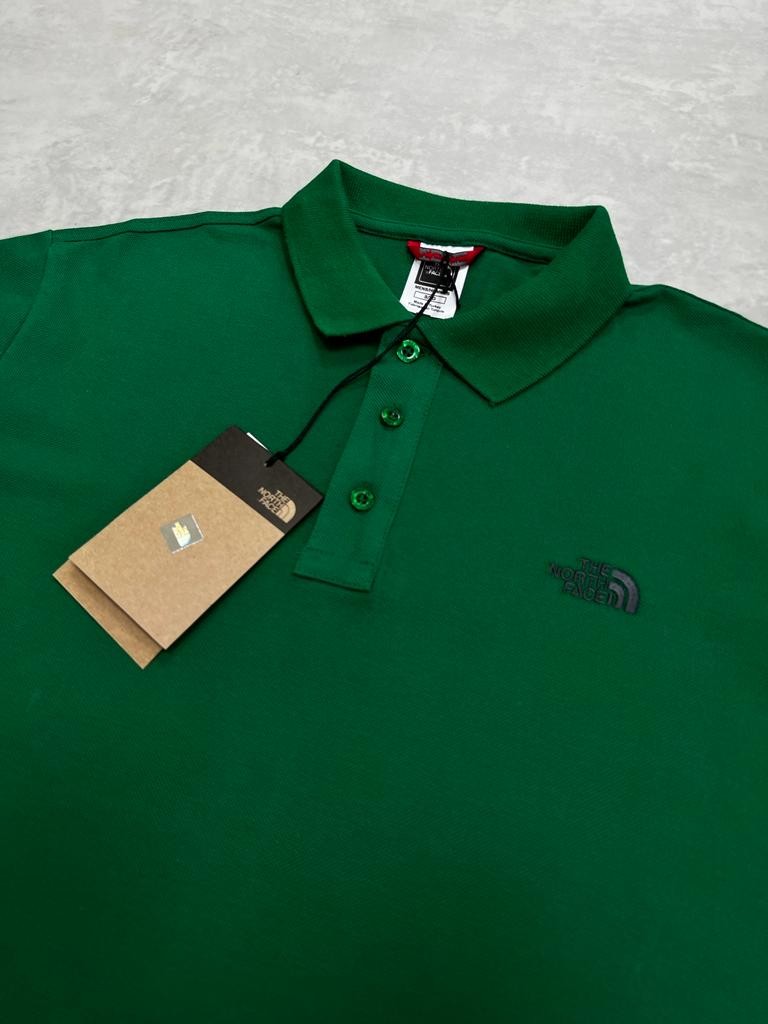 Classic Tiny Ceest Logo Basic Green Polo Yaka T-shirt
