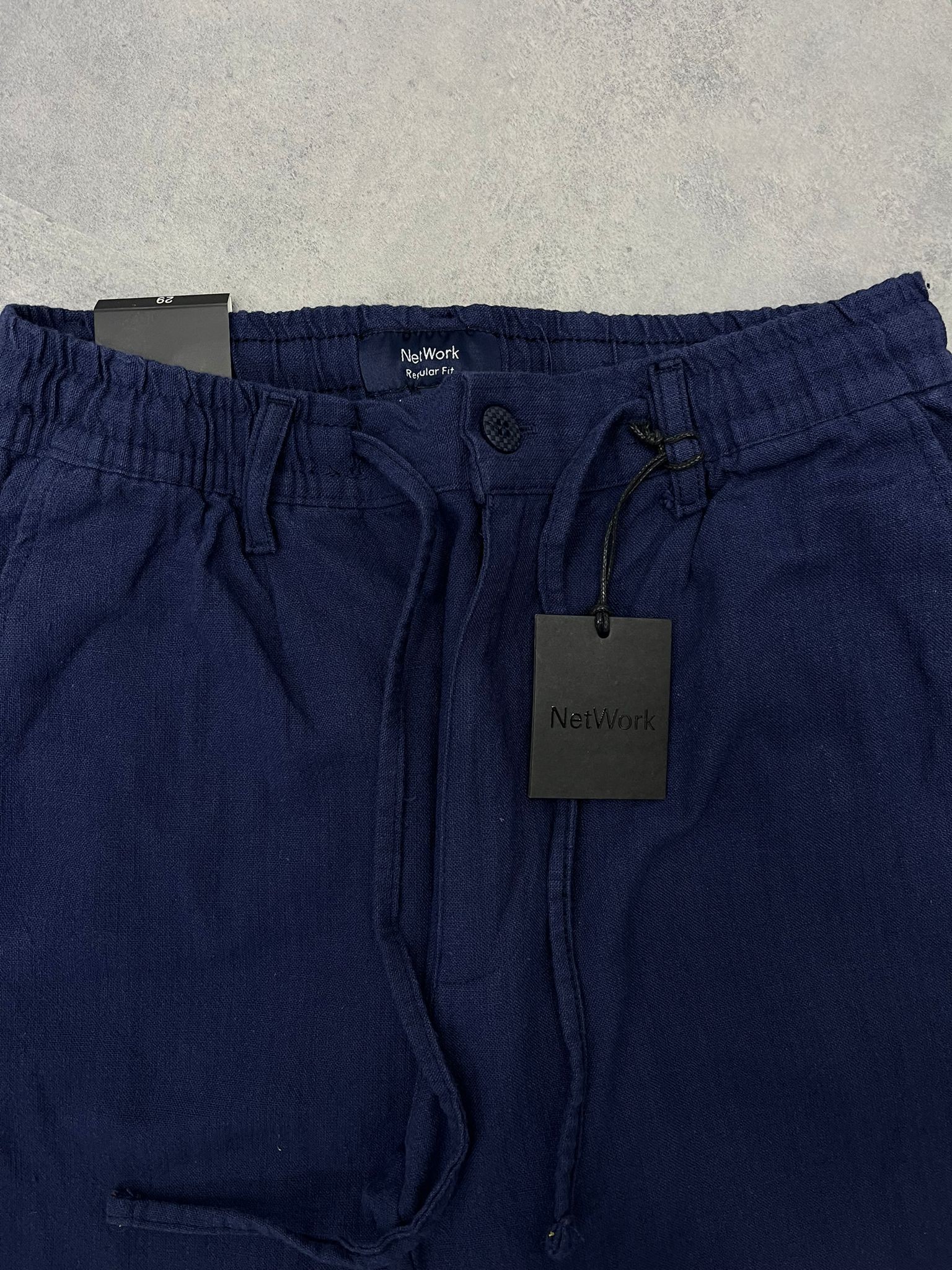 Yazlık Yeni Sezon Premium Ham Keten Lacivert Pantalon