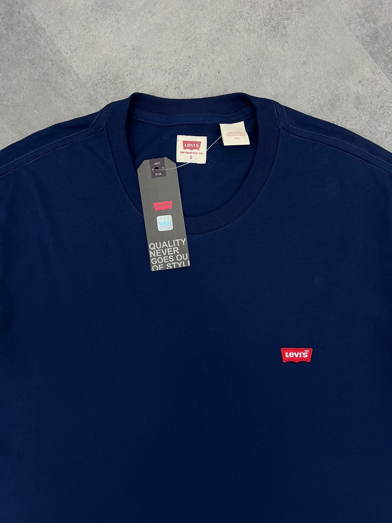 Yeni Sezon Classic Mini Logo Basic Navy Blue  T-shirt