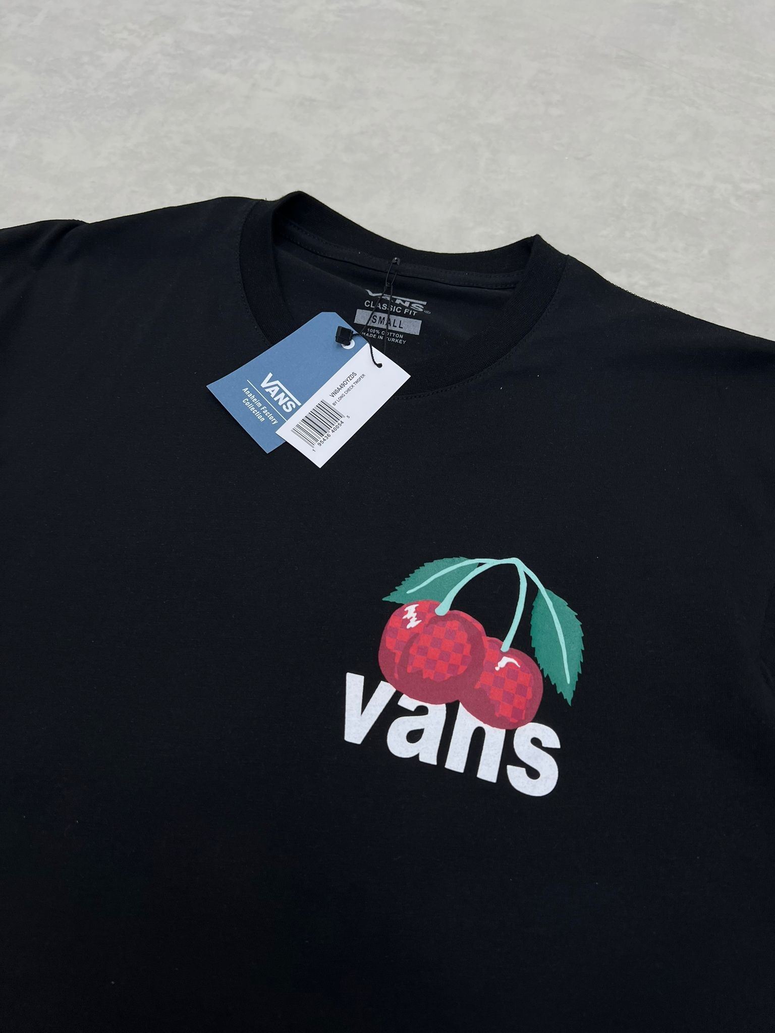 Cherry Of The Wall Back Print Black T-shirt