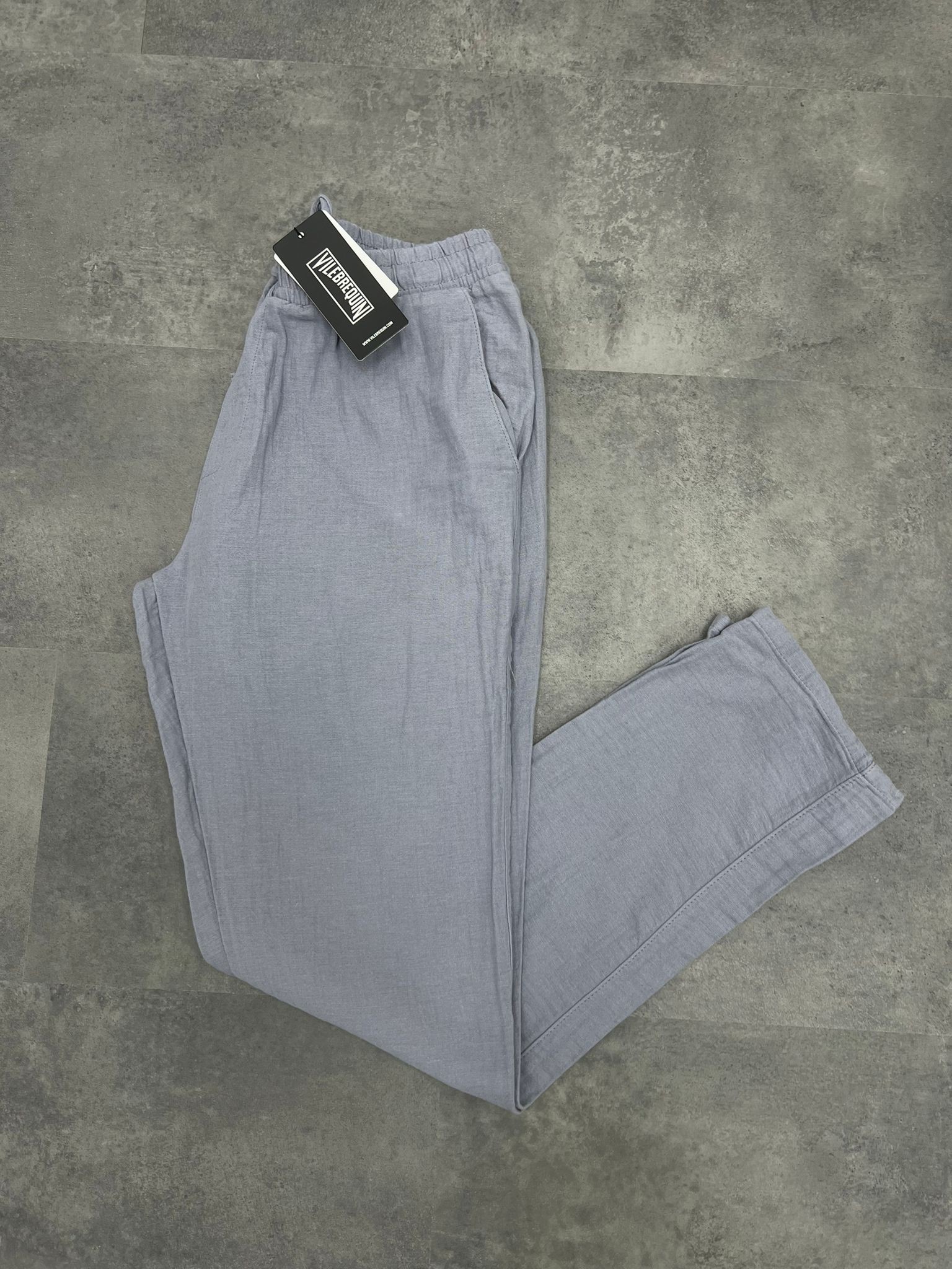 Yazlık Yeni Sezon Gri Müslin Pantalon