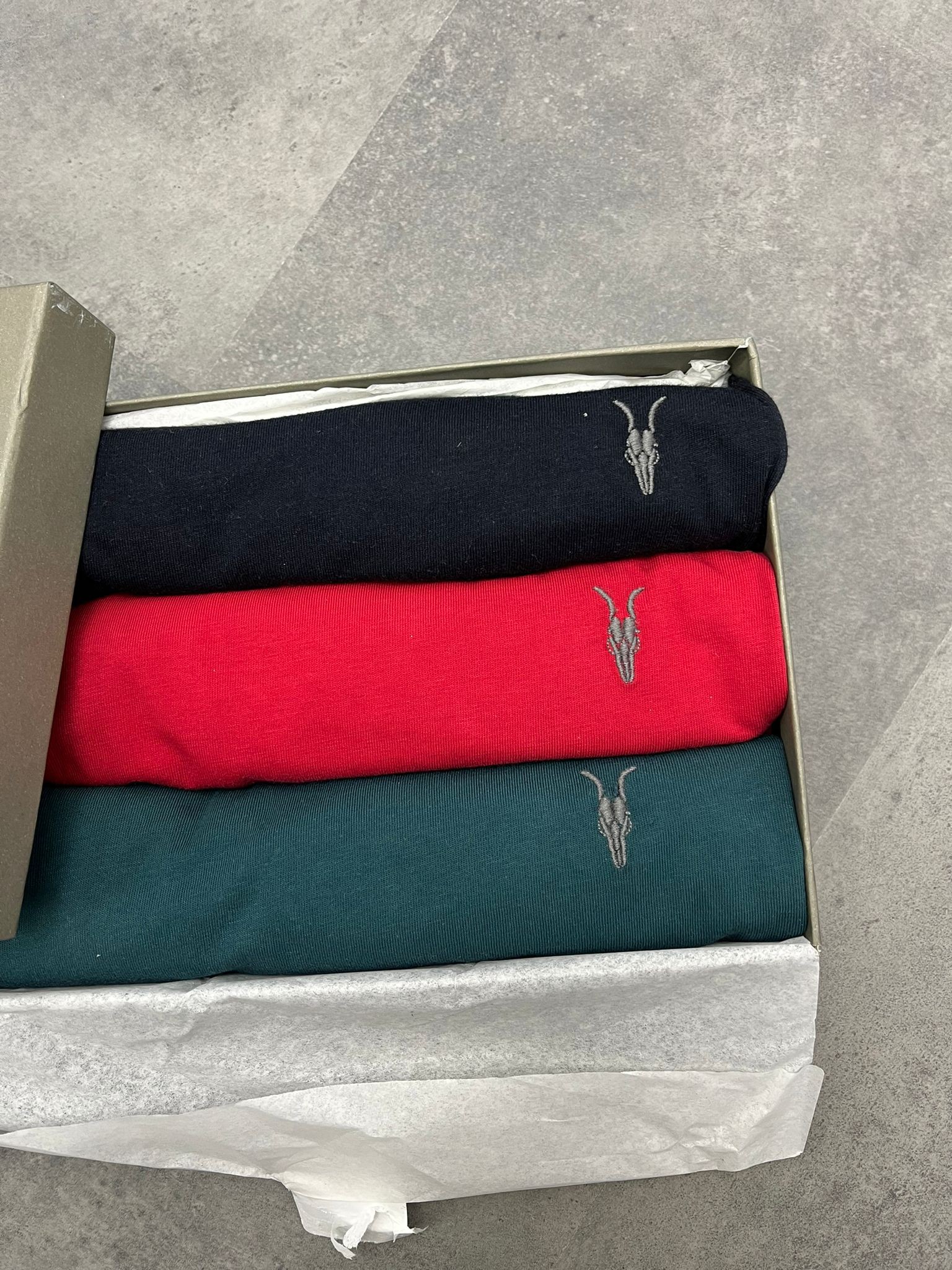 Özel Seri Kutulu 3 lü Basic Mini Logo (Petrol Y.-Kırmızı-Siyah) T-shirt