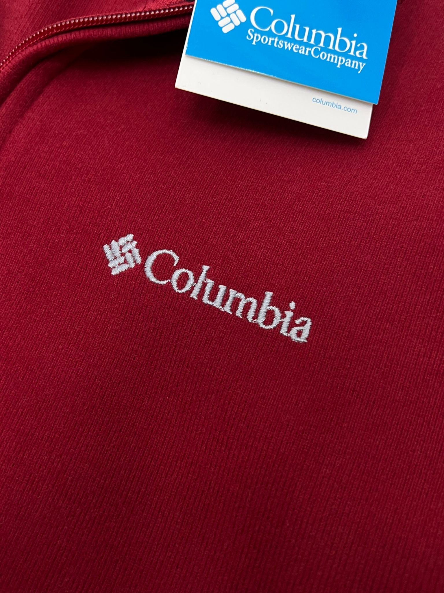 Yarım Fermuarlı Basic Selanik Kumaş Bordo Sweatshirt