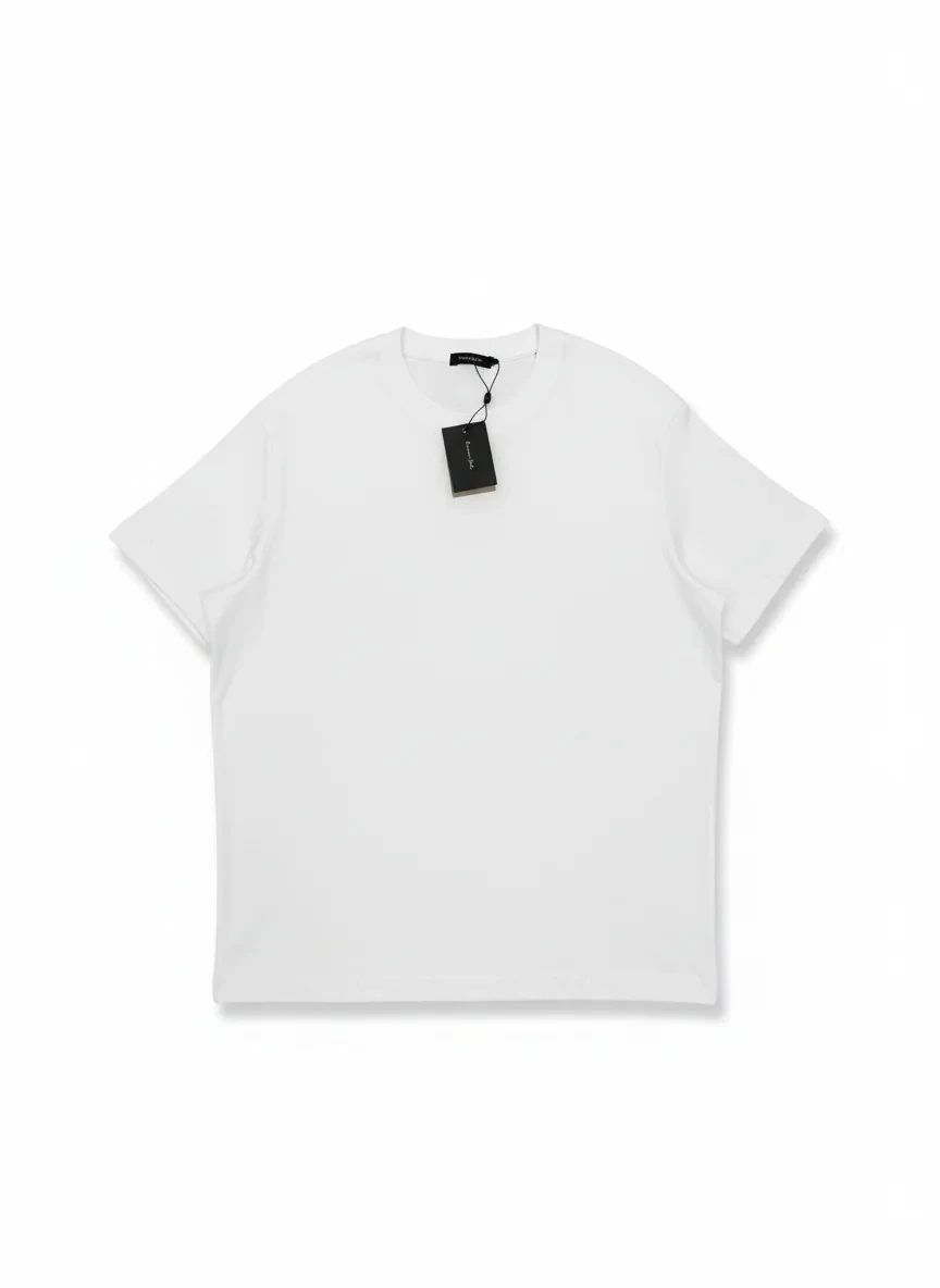 Yeni Sezon Organik Pamuk Kalın Kumaş Relax Fit T-shirt - BEYAZ