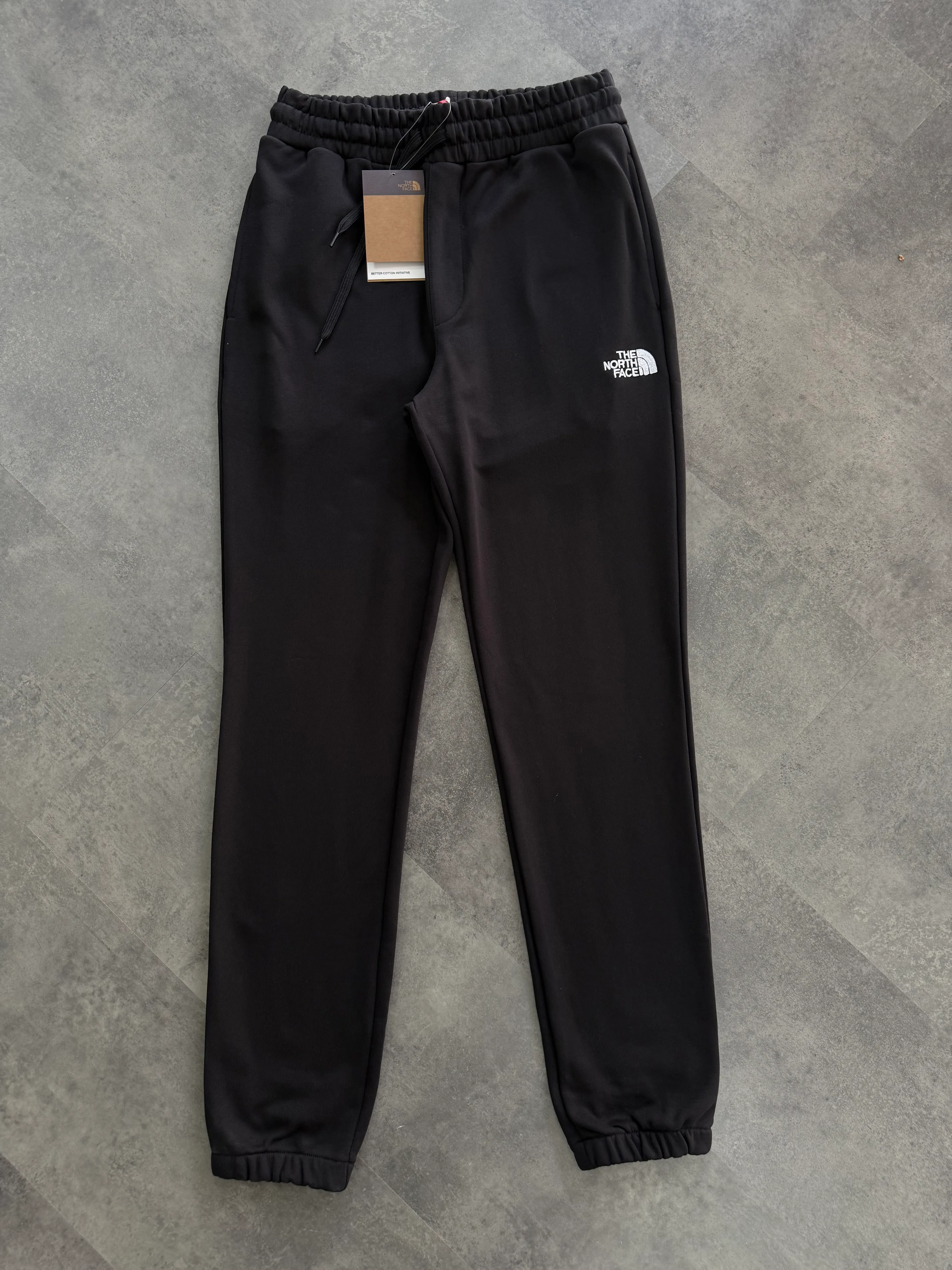 Yeni Sezon Basic Mini Logo Üç İplik Eşofman Altı - SİYAH