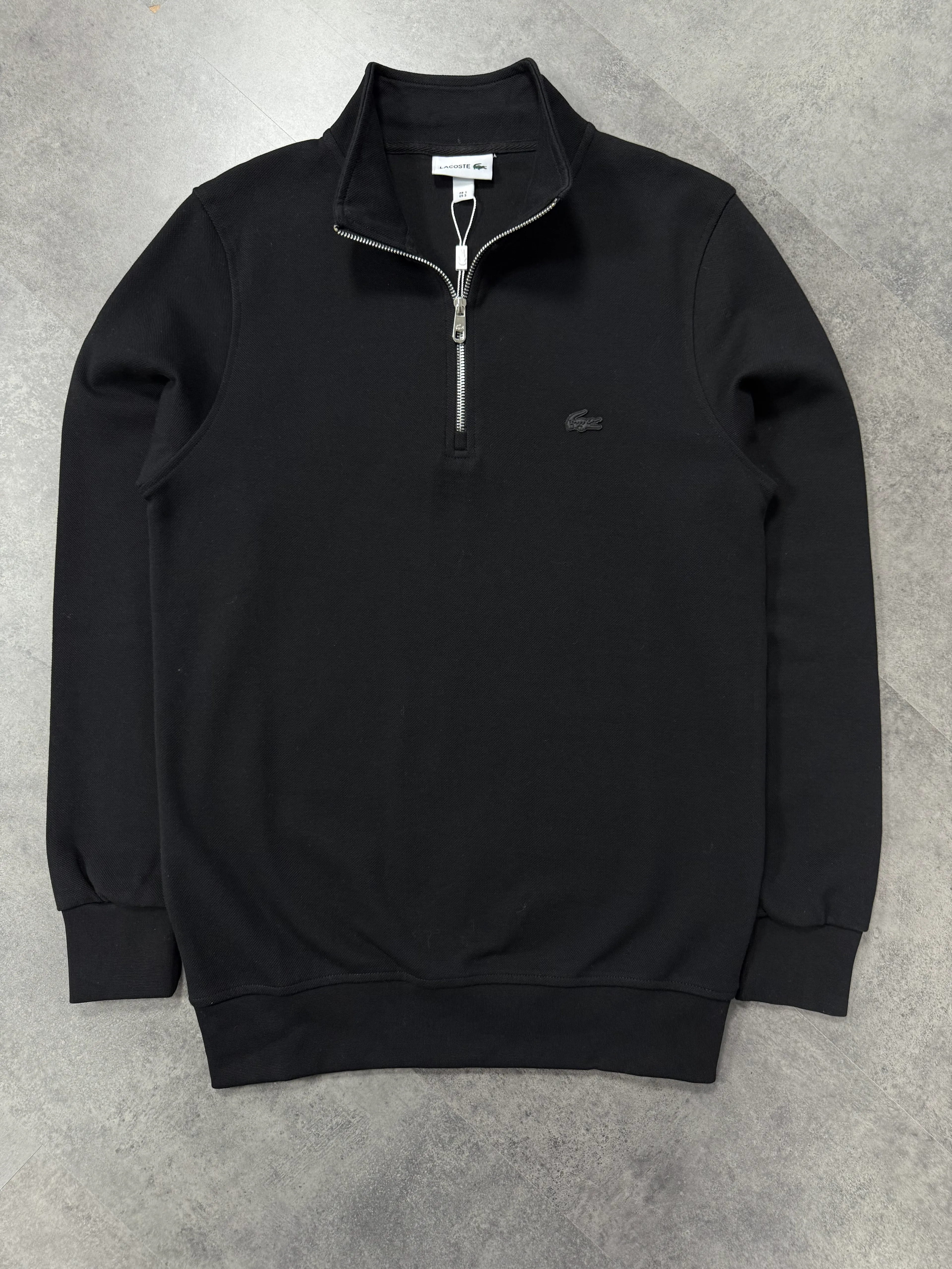 Yeni Sezon Classic Logo Yarım Fermualı Diogonel Sweatshirt - SİYAH