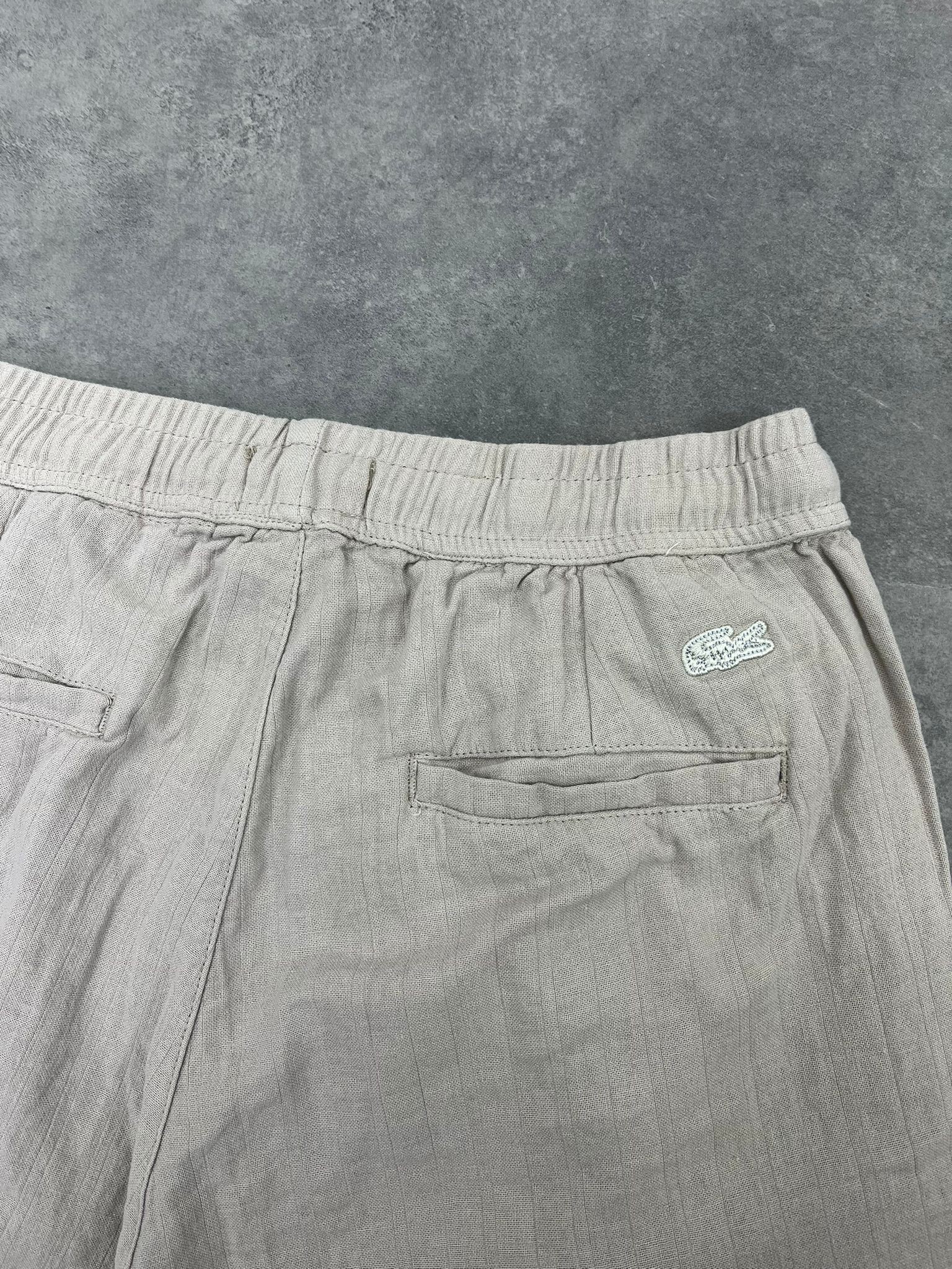 Yeni Sezon Basic Keten Cream Lastikli Şort