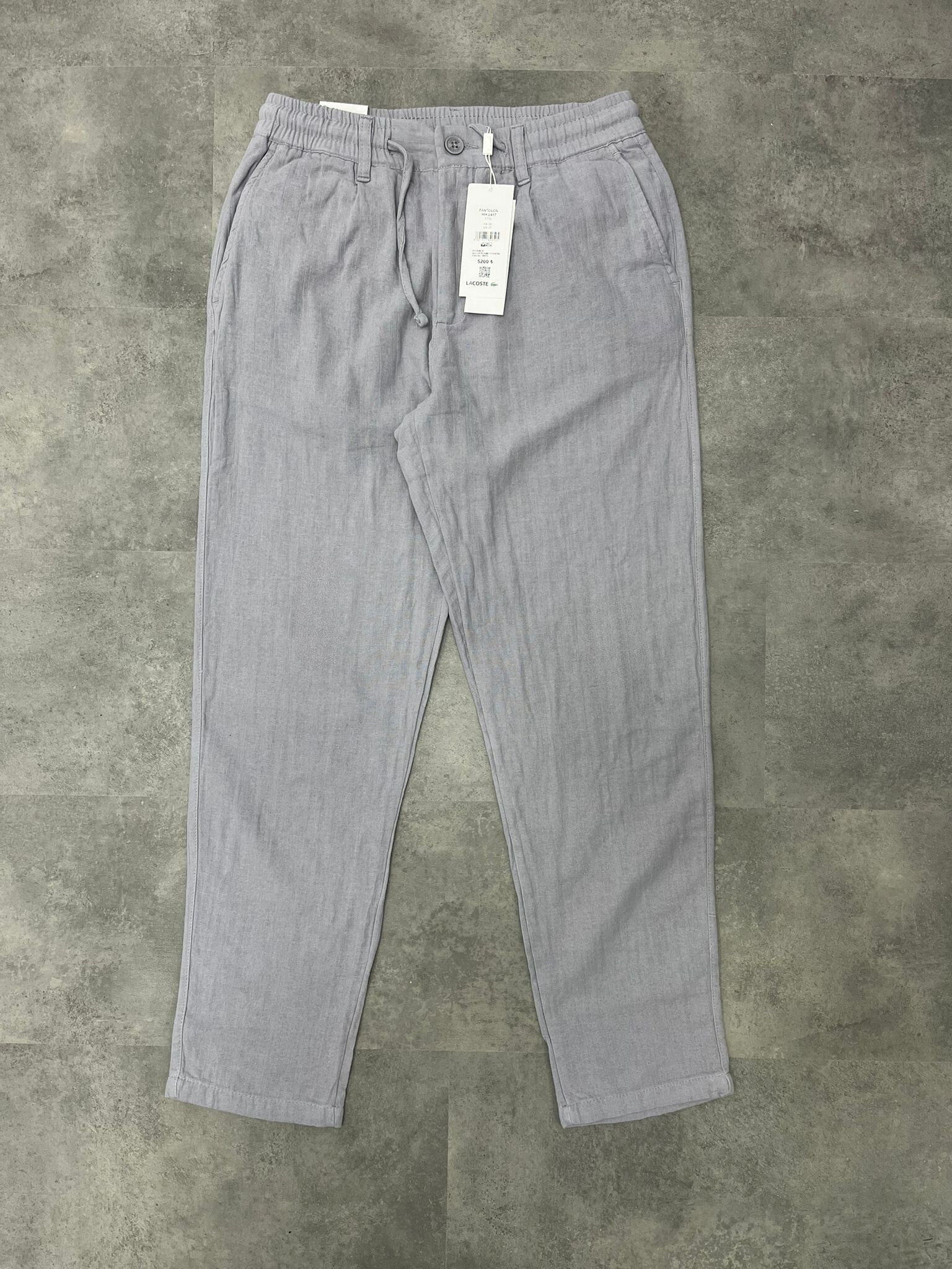 Yeni Sezon Basic Keten Gray Lastikli Pantalon