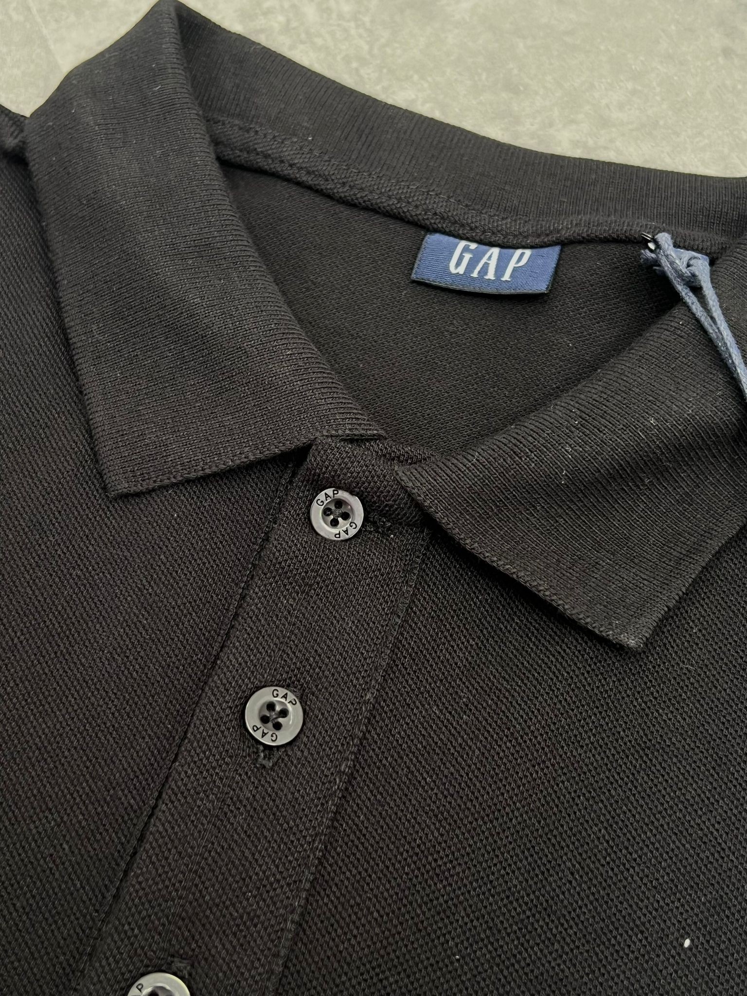 Yeni Sezon Ton To Tone Polo Yaka Black T-shirt