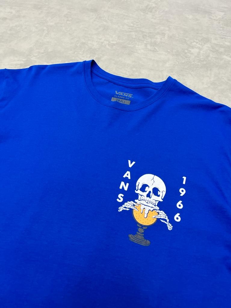 Beer And Skull Blue T-shirt On The Back
