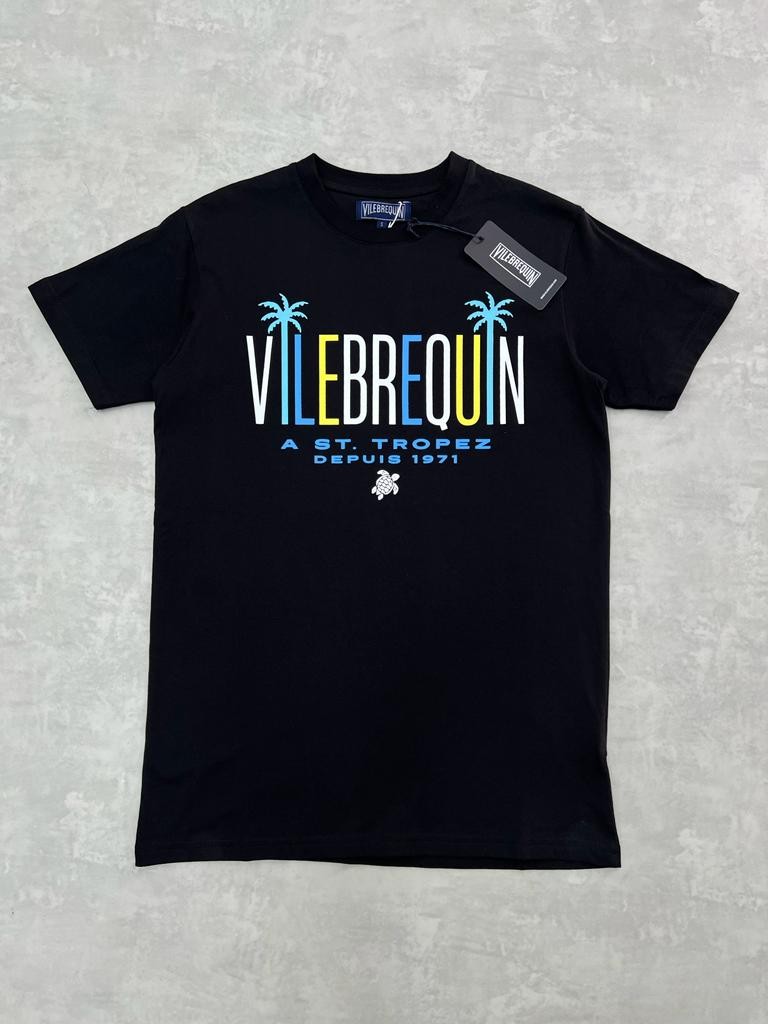 Palm Logo Printed Black T-shirt
