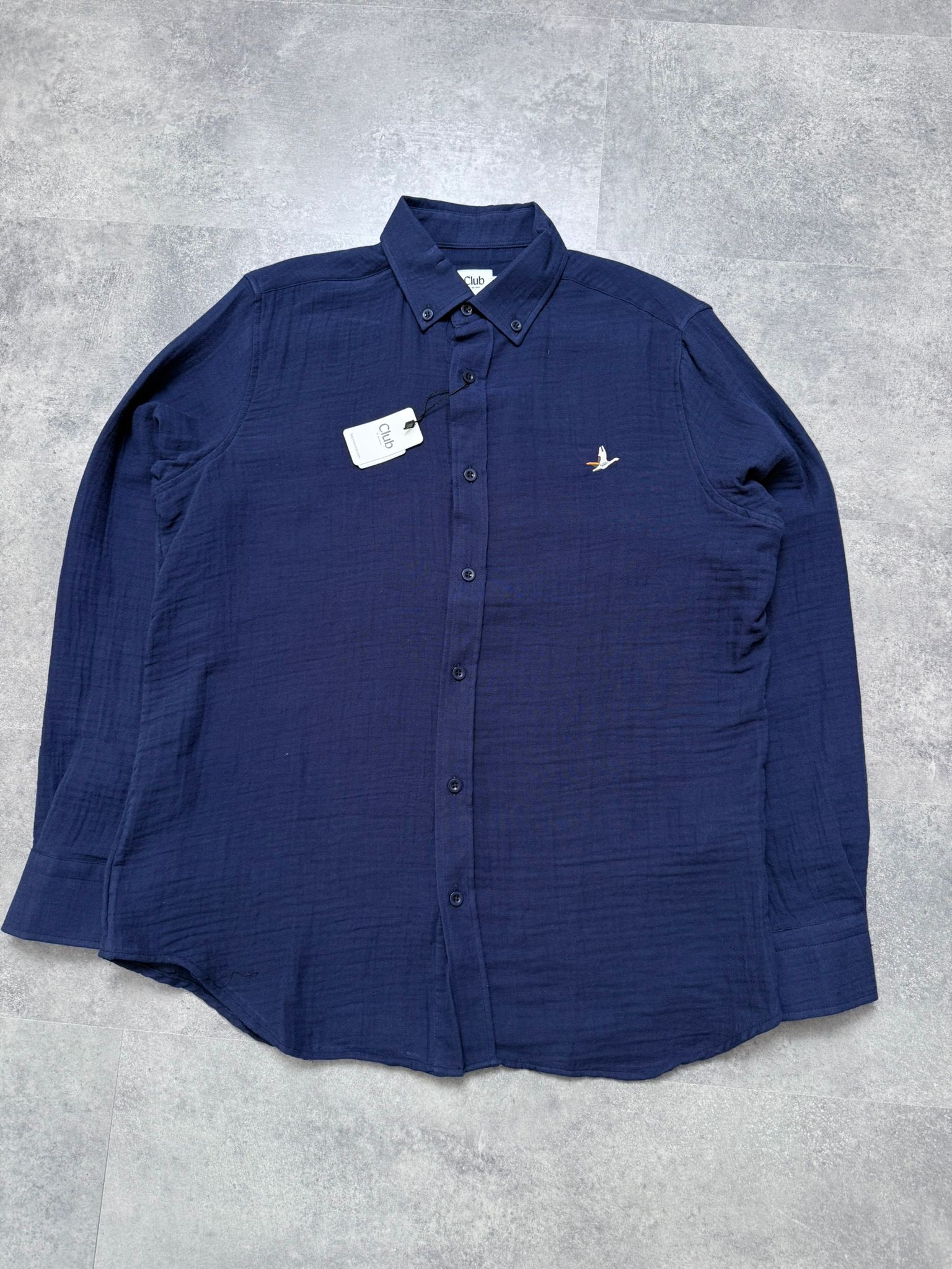Yeni Sezon Classic Casual Basic Müslin Gömlek - LACİVERT