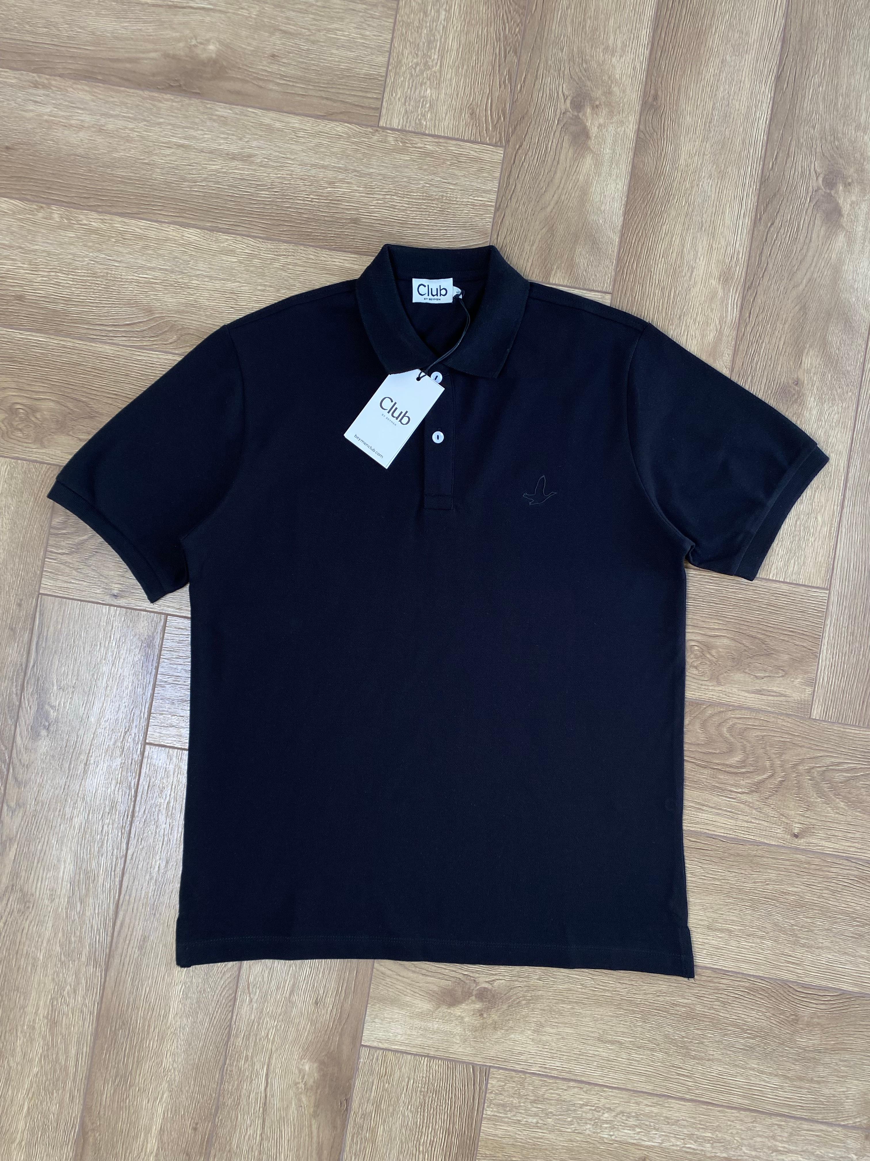 Yeni Sezon Hollow Logo Tone To Tone  Pamuk Pike Polo Yaka - SİYAH