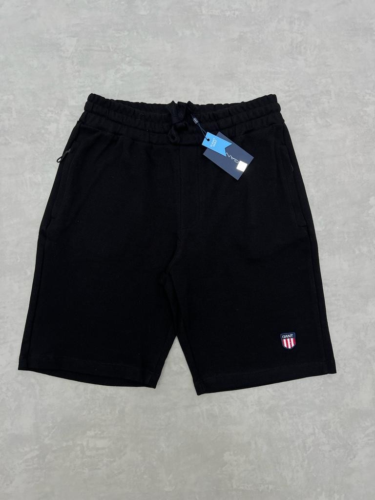 Örgü Kumaş Classic  Nakış Arma  Logo Black Şort 