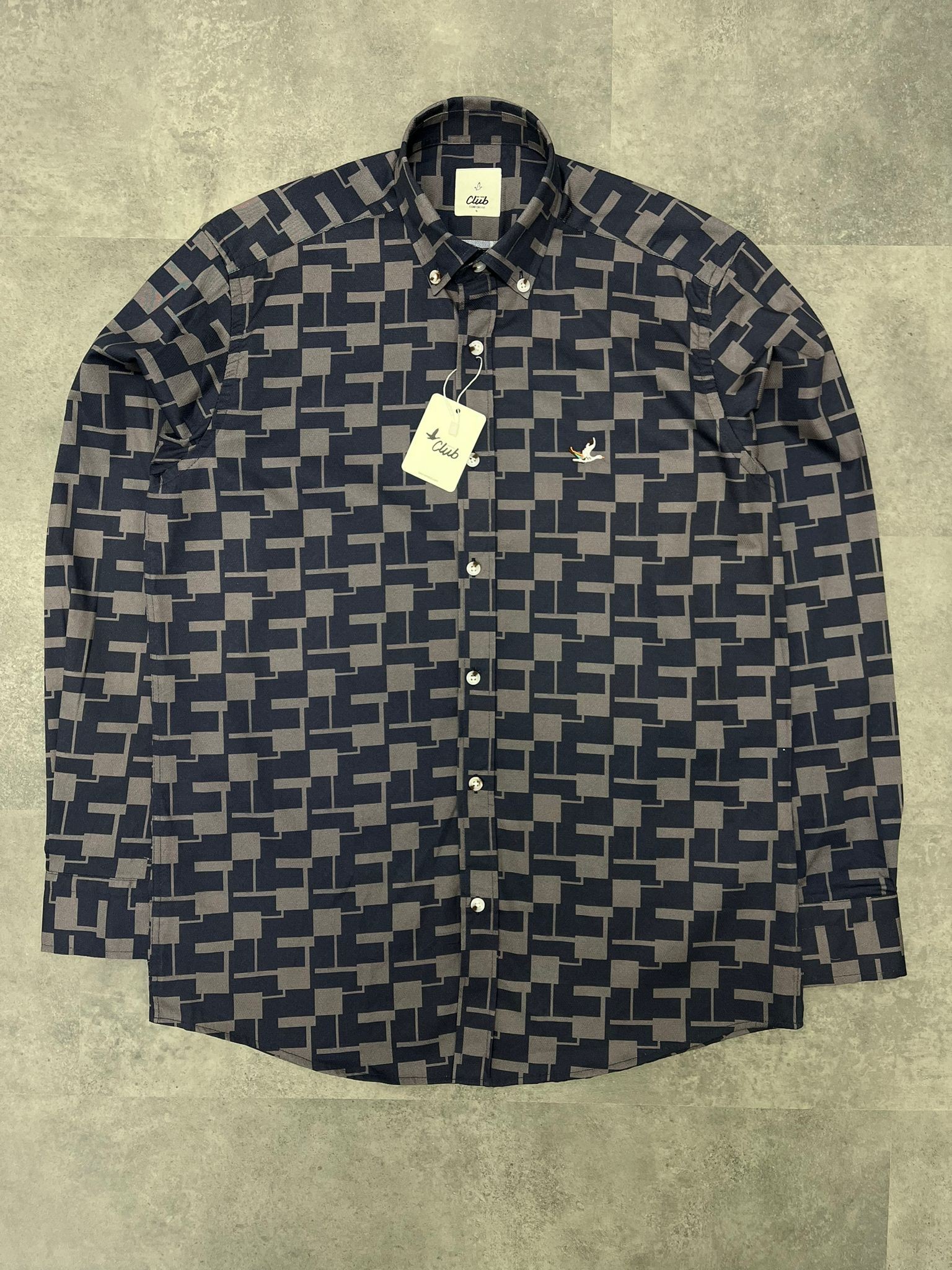 Yeni Sezon Oxford Kareli Desenli Black/Antrasit  Gömlek