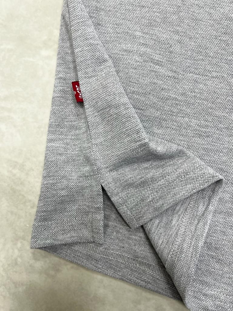 Classic Logo Basic Gray Polo Yaka T-shirt