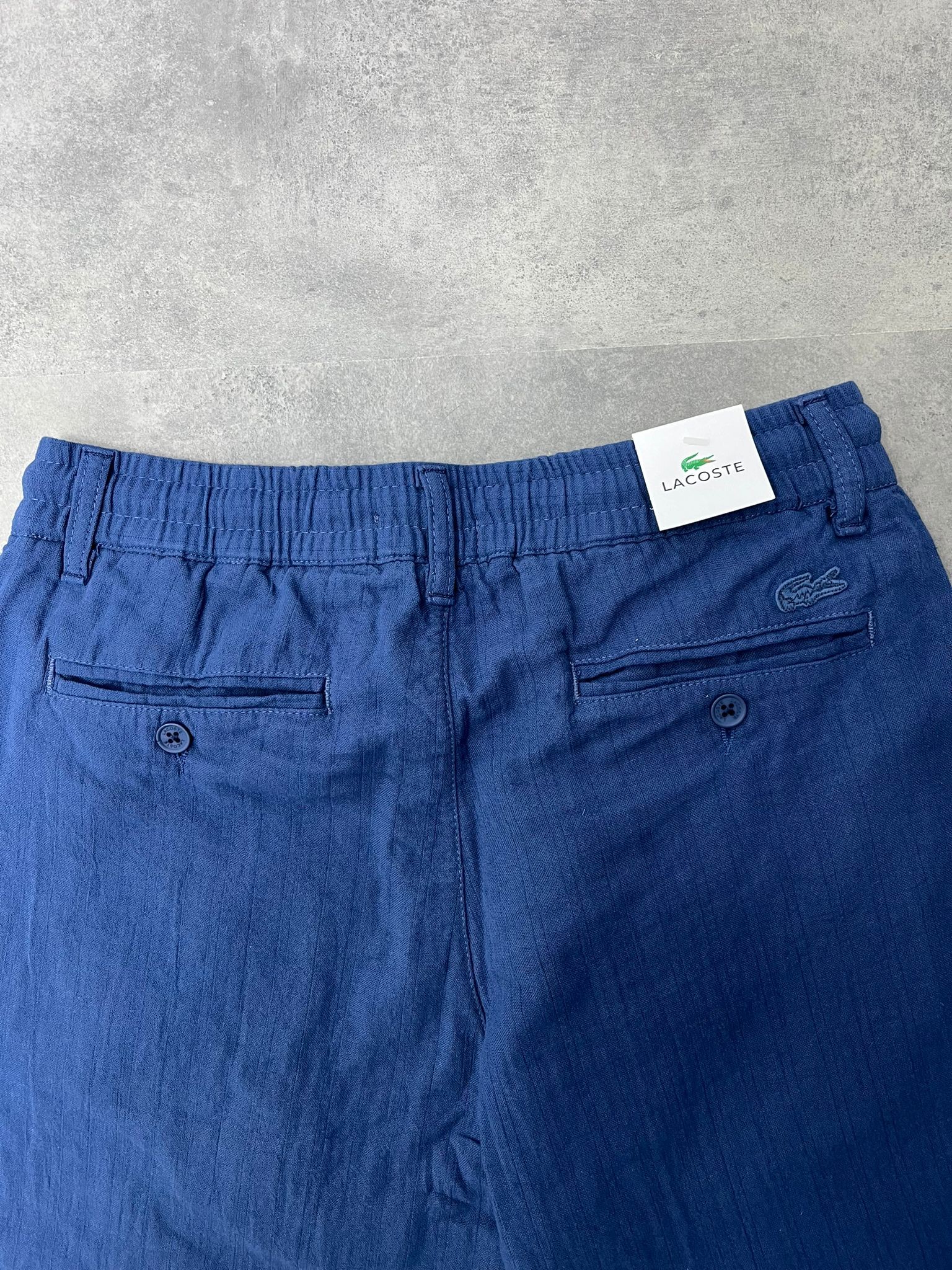 Yeni Sezon Basic Keten Blue Lastikli Pantalon
