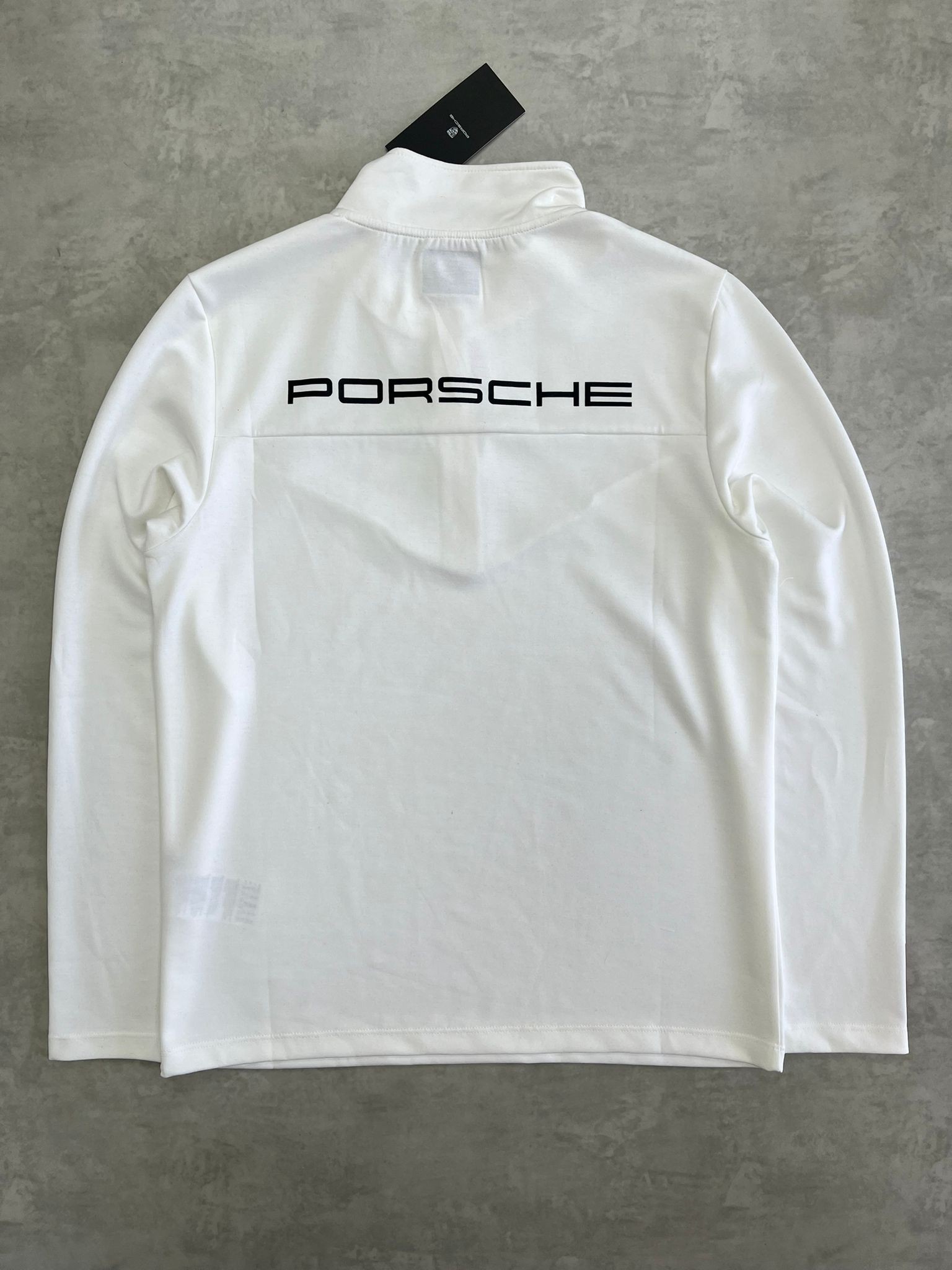 Özel Seri Yarım Fermuarlı Long Sleeve White T-shirt 