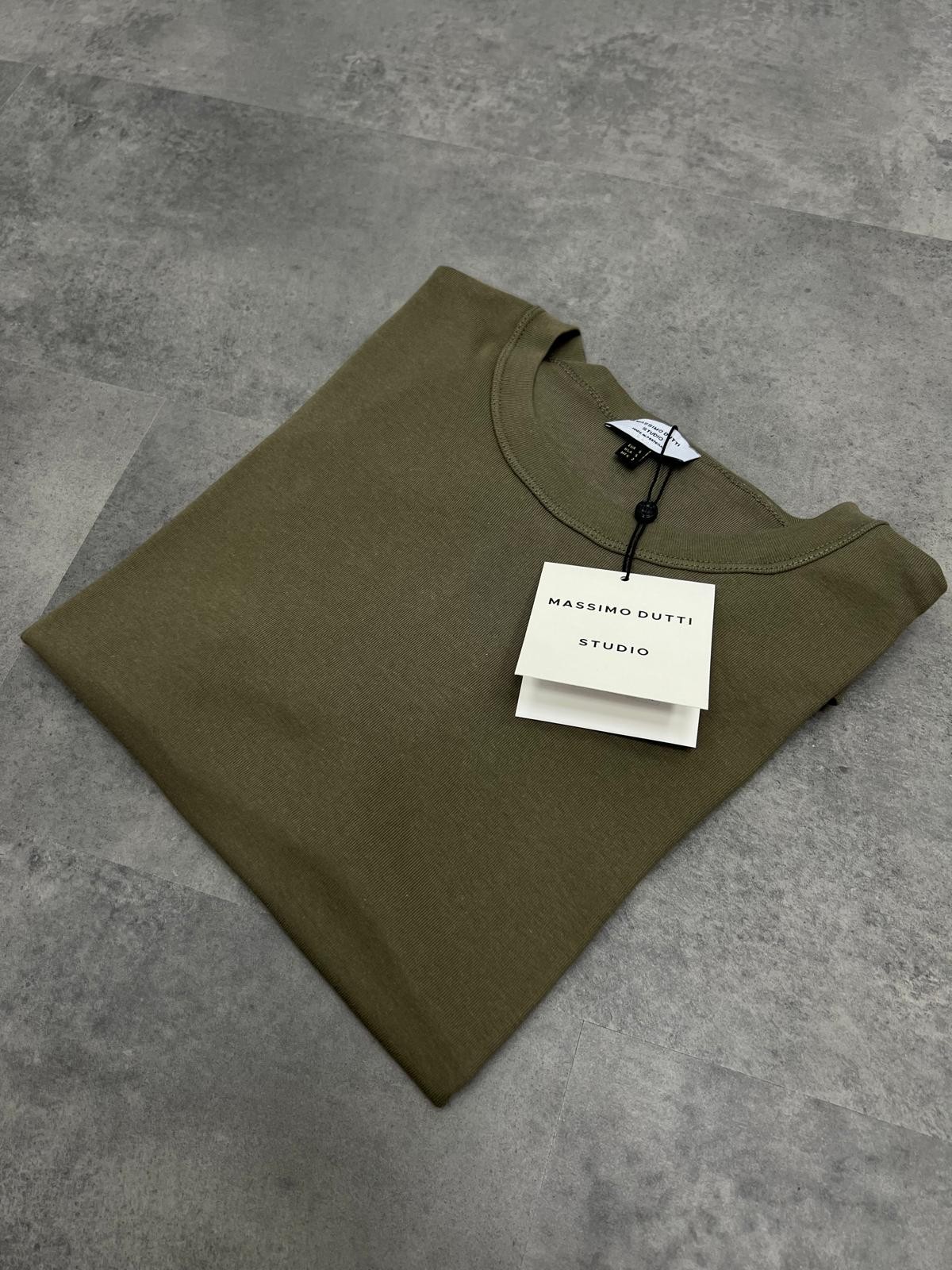 Yeni Sezon Organik Pamuk İnterlok Studio Serisi Haki T-shirt