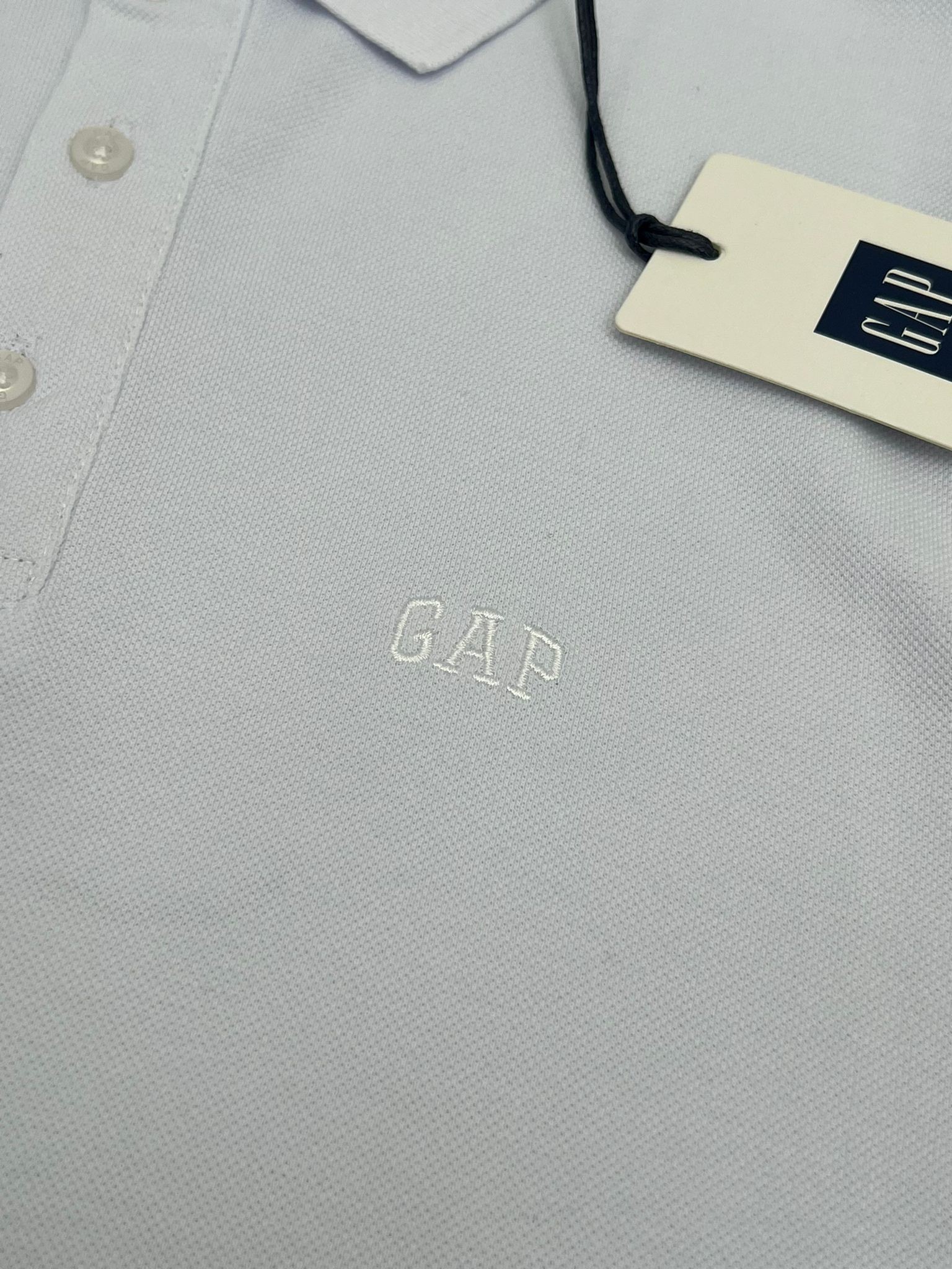 Yeni Sezon Ton To Tone Polo Yaka White T-shirt