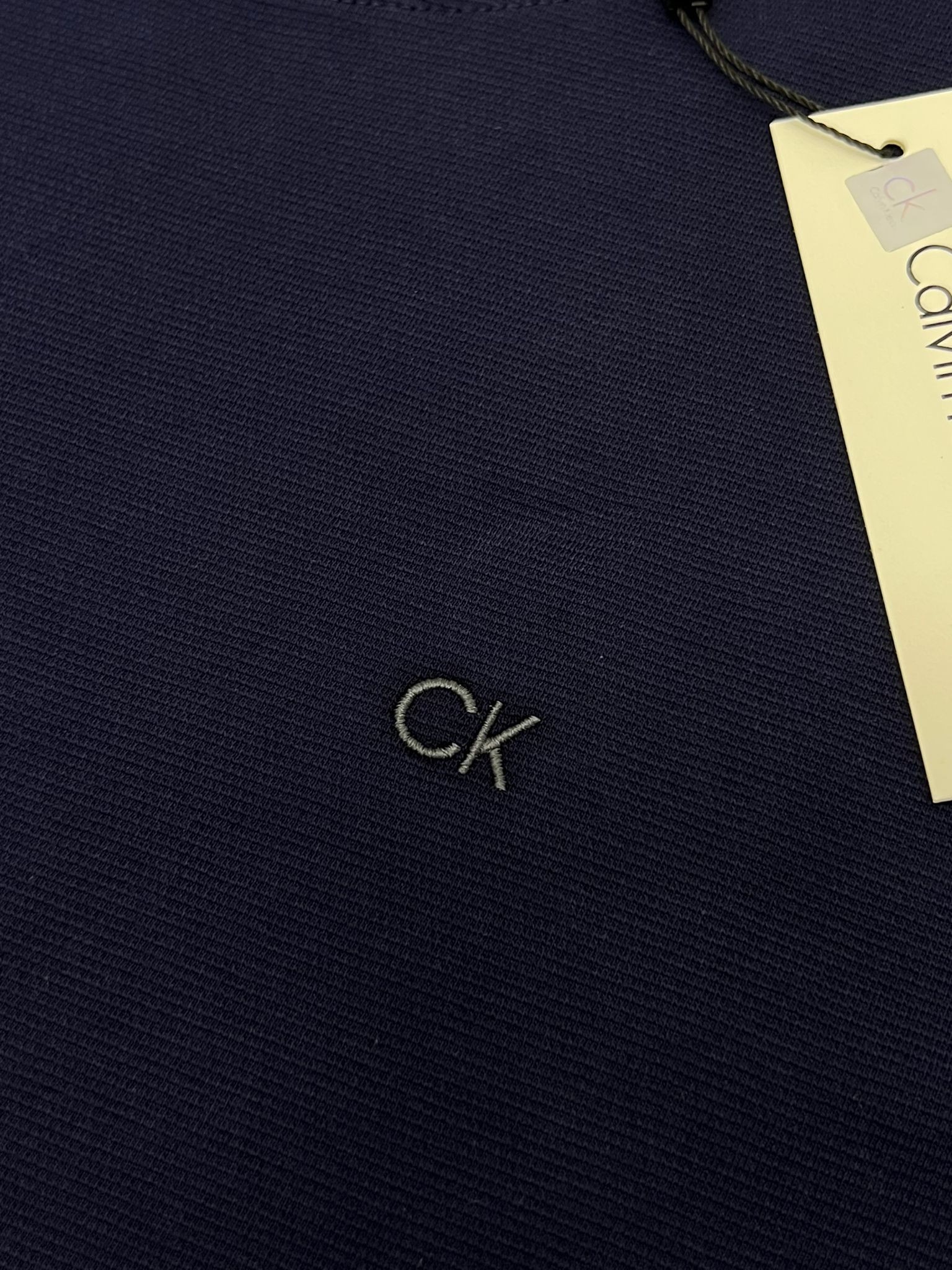 Yeni Sezon Basic Mini Logo Ottoman Kumaş Navy Blue  T-shirt