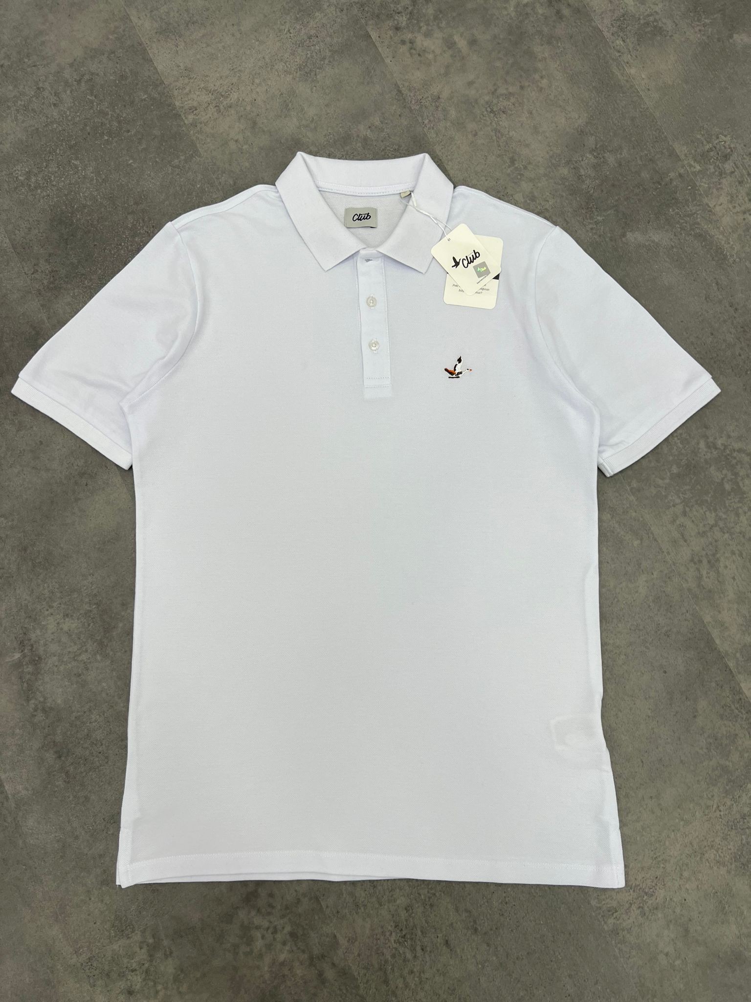 Yeni Sezon Basic Mini Logo White  Polo Yaka T-shirt