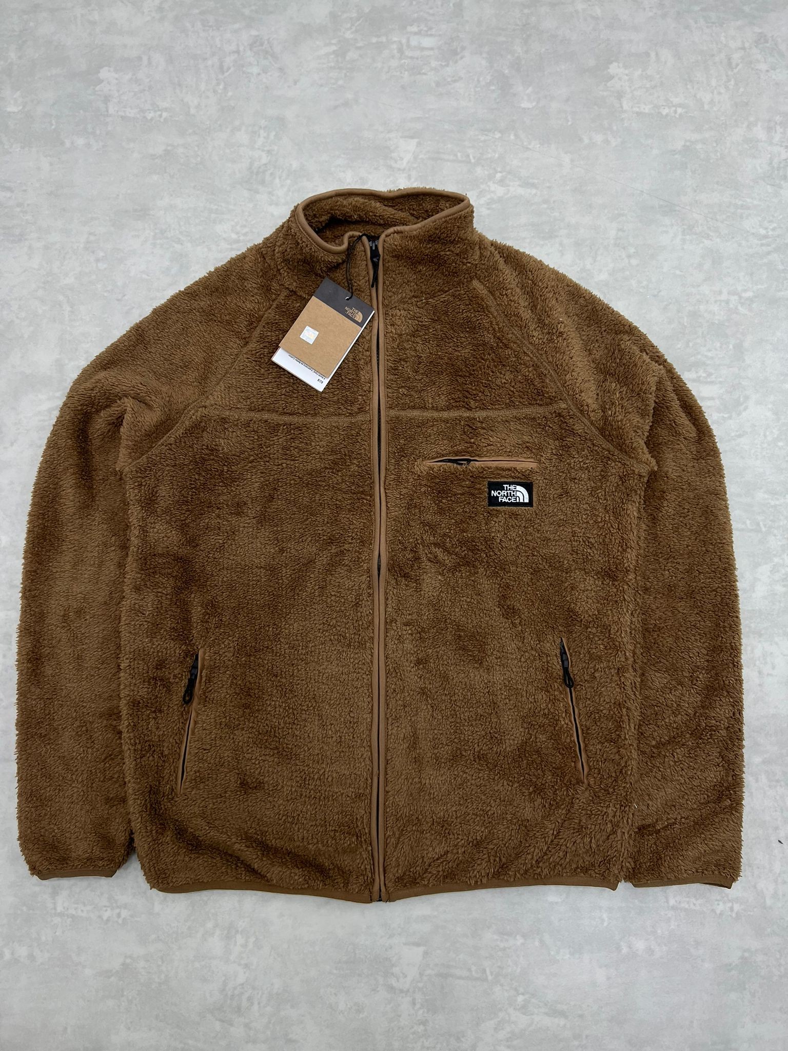 Yeni Sezon Tam Fermuarlı Peluş Brown Ceket 
