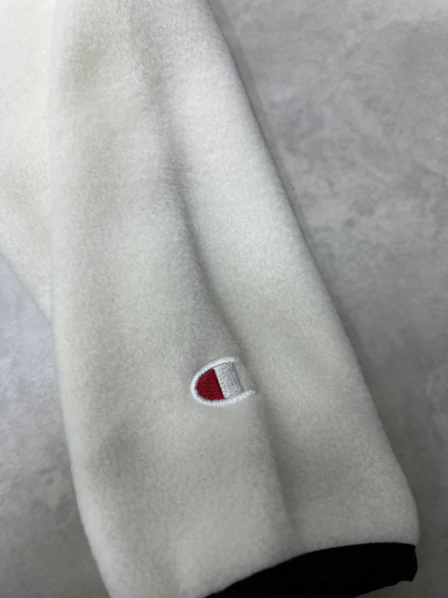 Ton To Tone Nakış Logo Yarım Fermuarlı Cream Polar