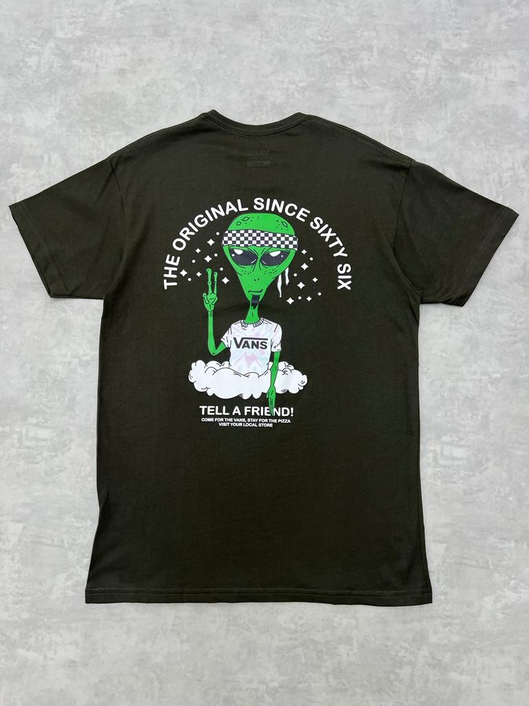 Haki T-shirt With Tell A Friend! On The Back