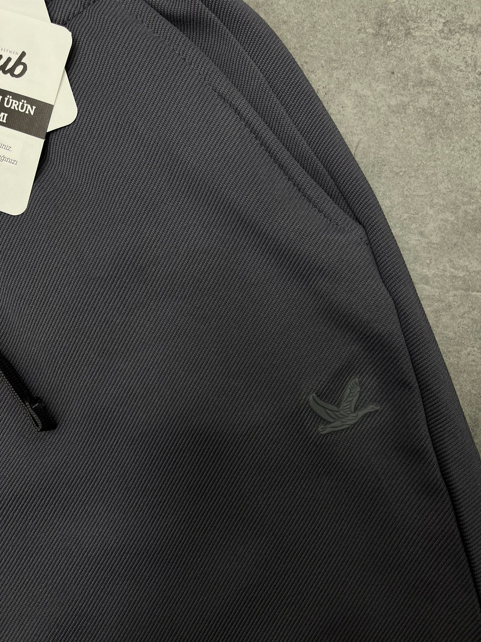 Basic Mini Logo Örgü Kumaş Classic Antrasit Şort