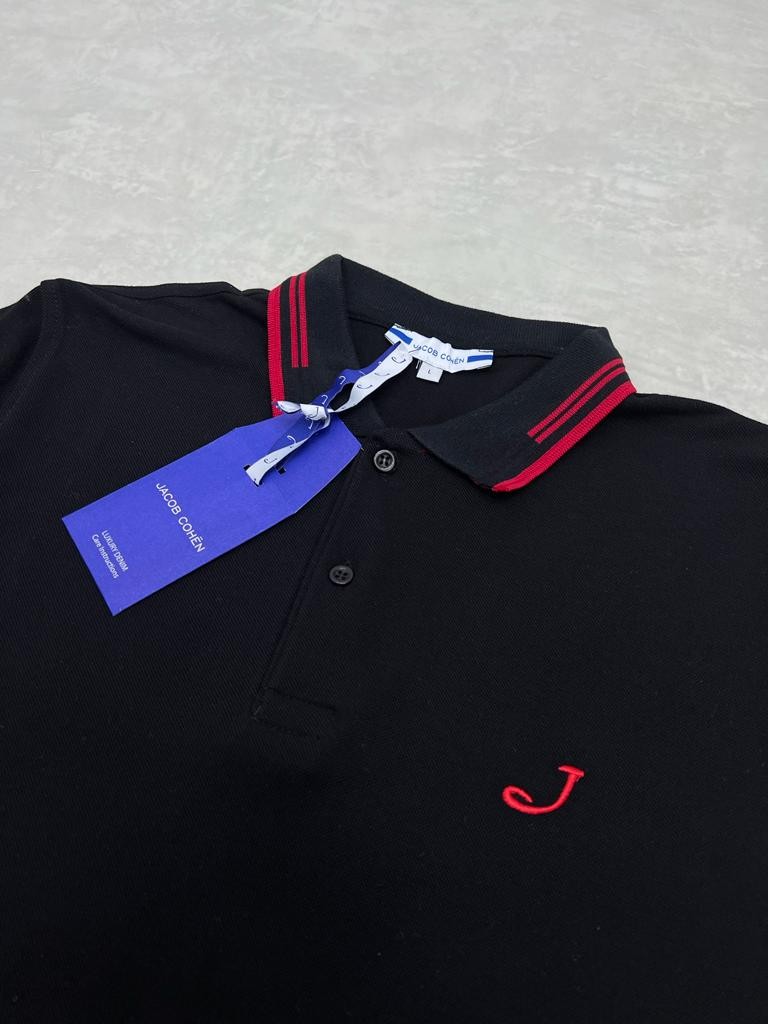 Basic Yaka Detaylı Red/Black Polo Yaka T-shirt