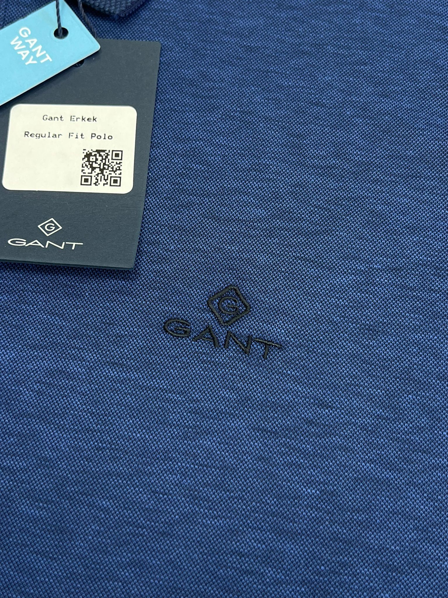 Merserize Kumaş Blue Basic Polo Yaka T-shirt