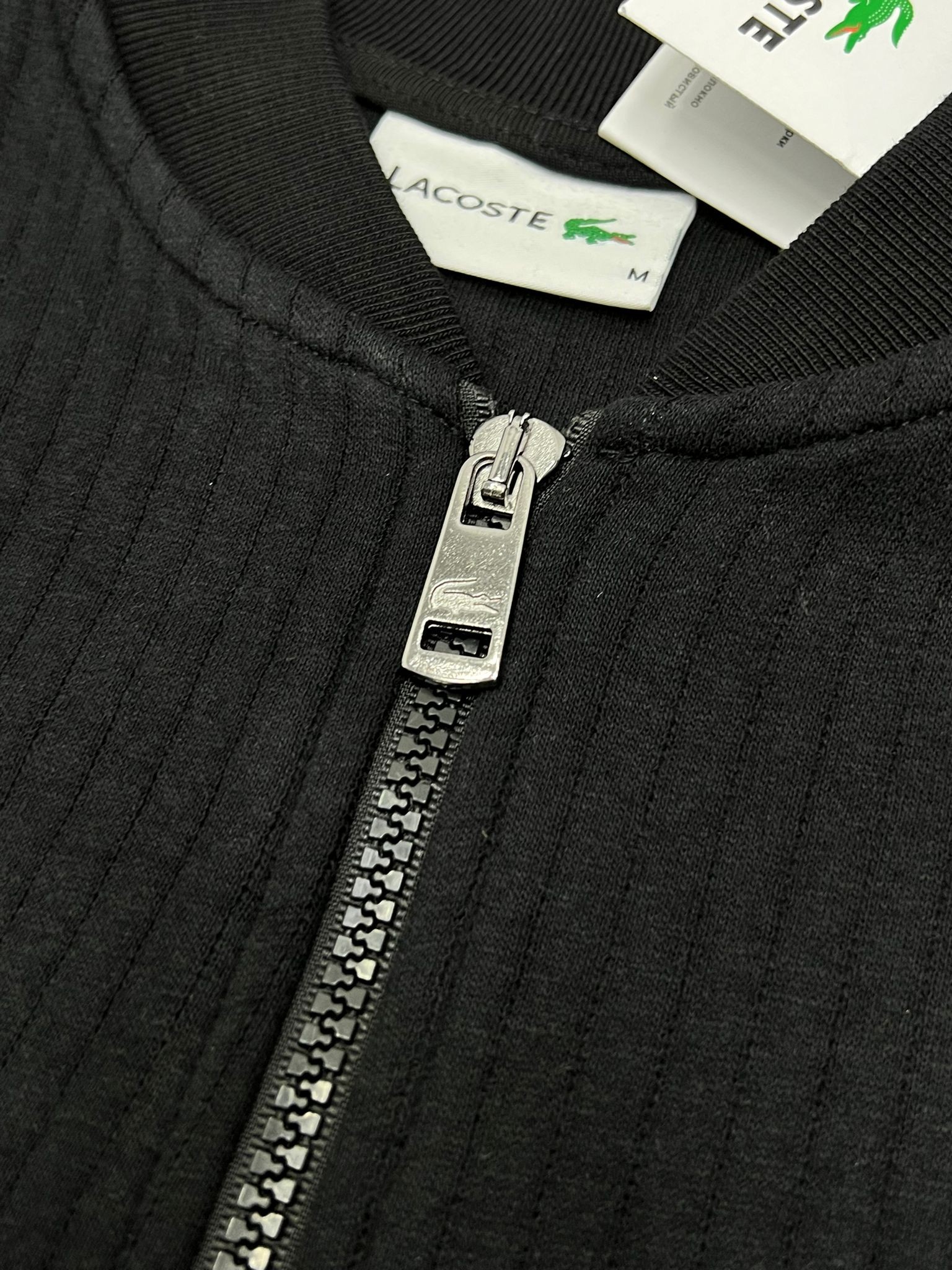Limited Edition Tam Fermuarlı Dikey Çizgili Black Ceket