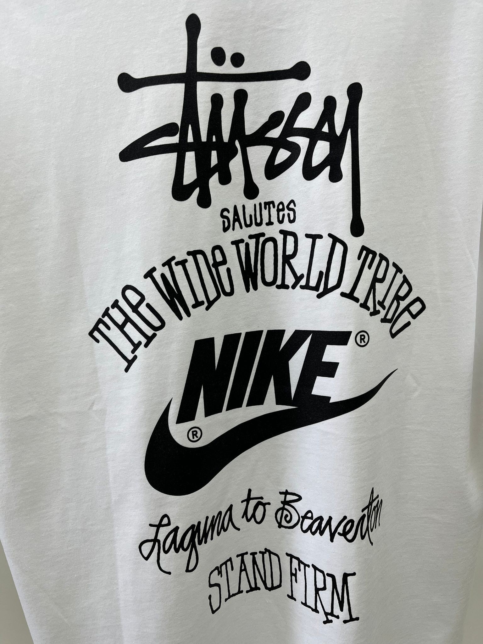 Nike x Stussy The Wide World Oversize White T-shirt 