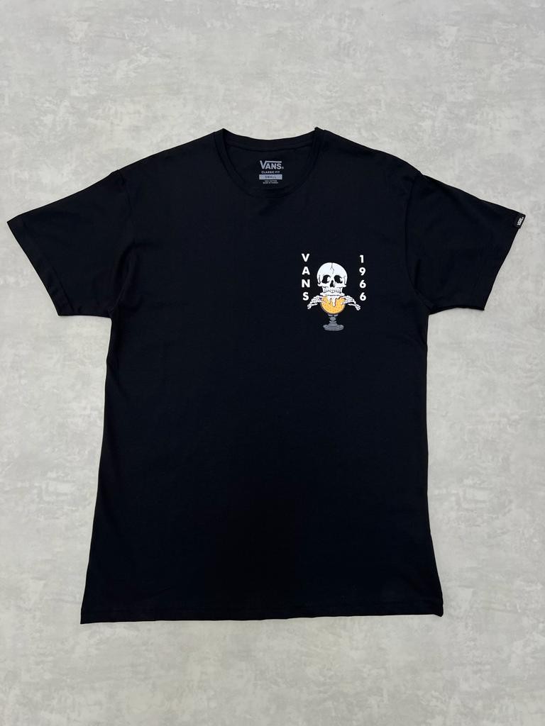 Beer And Skull Black T-shirt On The Back