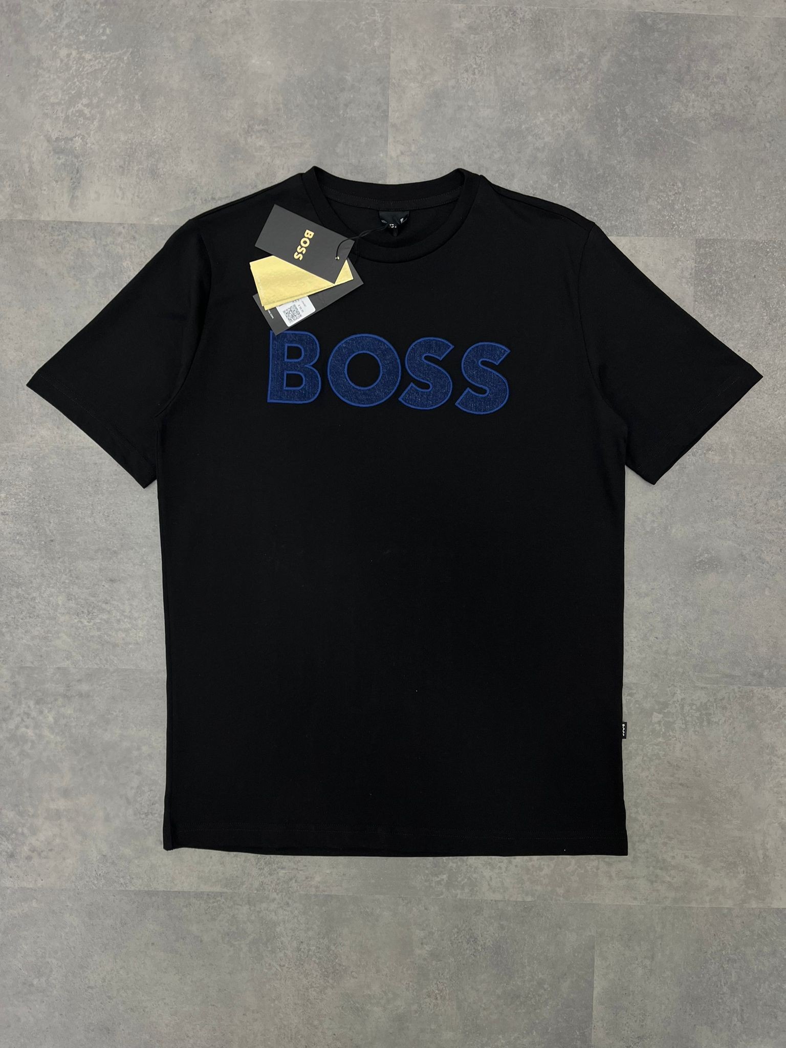 Yeni Sezon Aplice Logo Black Mid Logo T-shirt