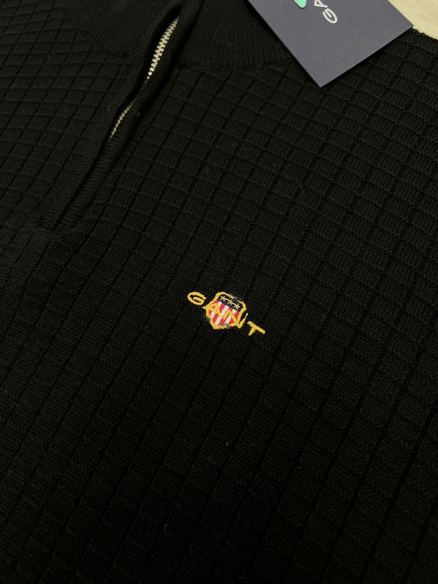 Yeni Sezon Kışlık Triko Black Yarım Fermuarlı Sweatshirt
