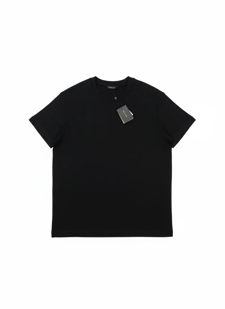 Yeni Sezon Organik Pamuk Kalın Kumaş Relax Fit T-shirt - SİYAH