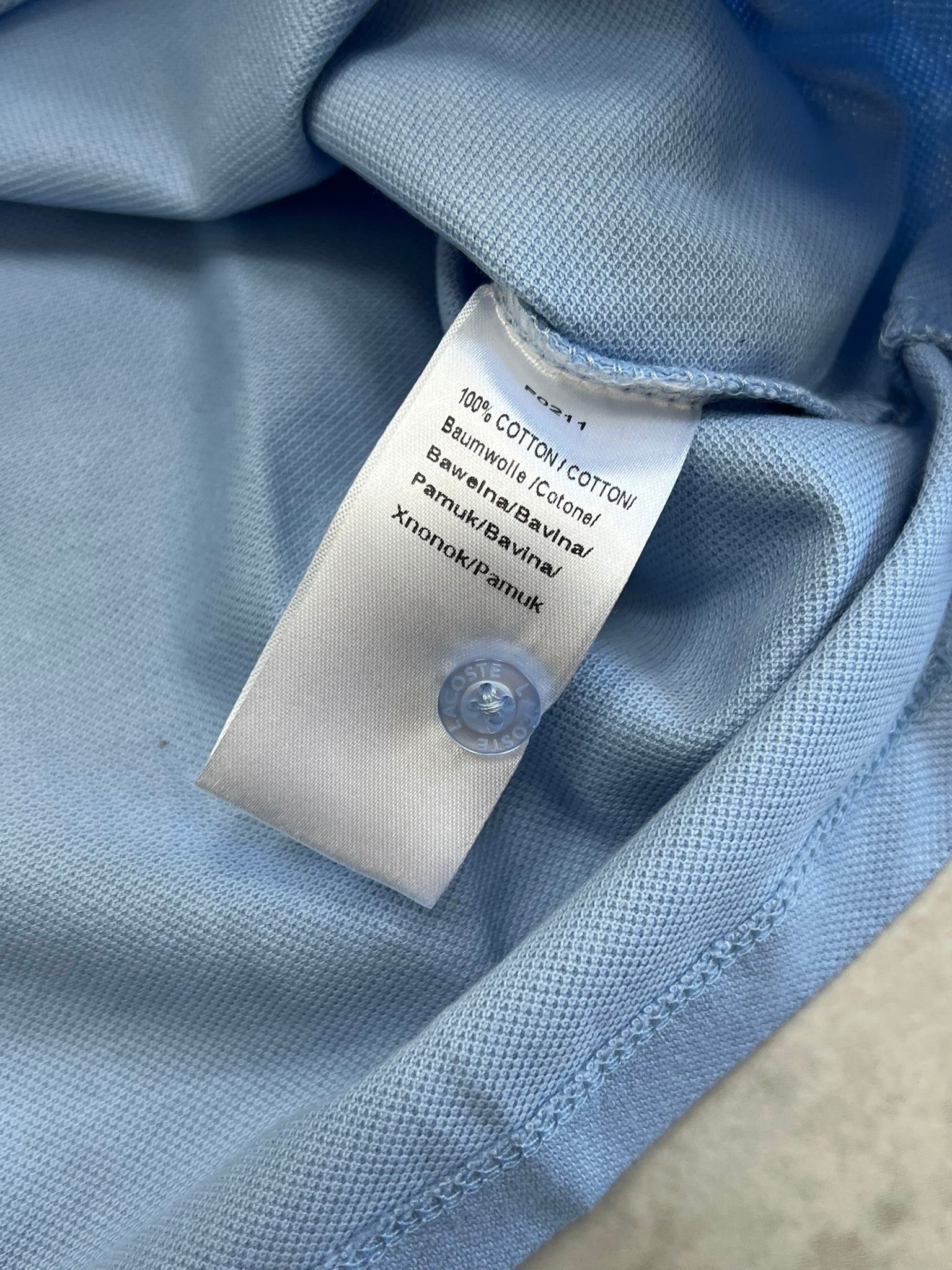 Classic Paris Logo Polo Yaka Light Blue T-shirt