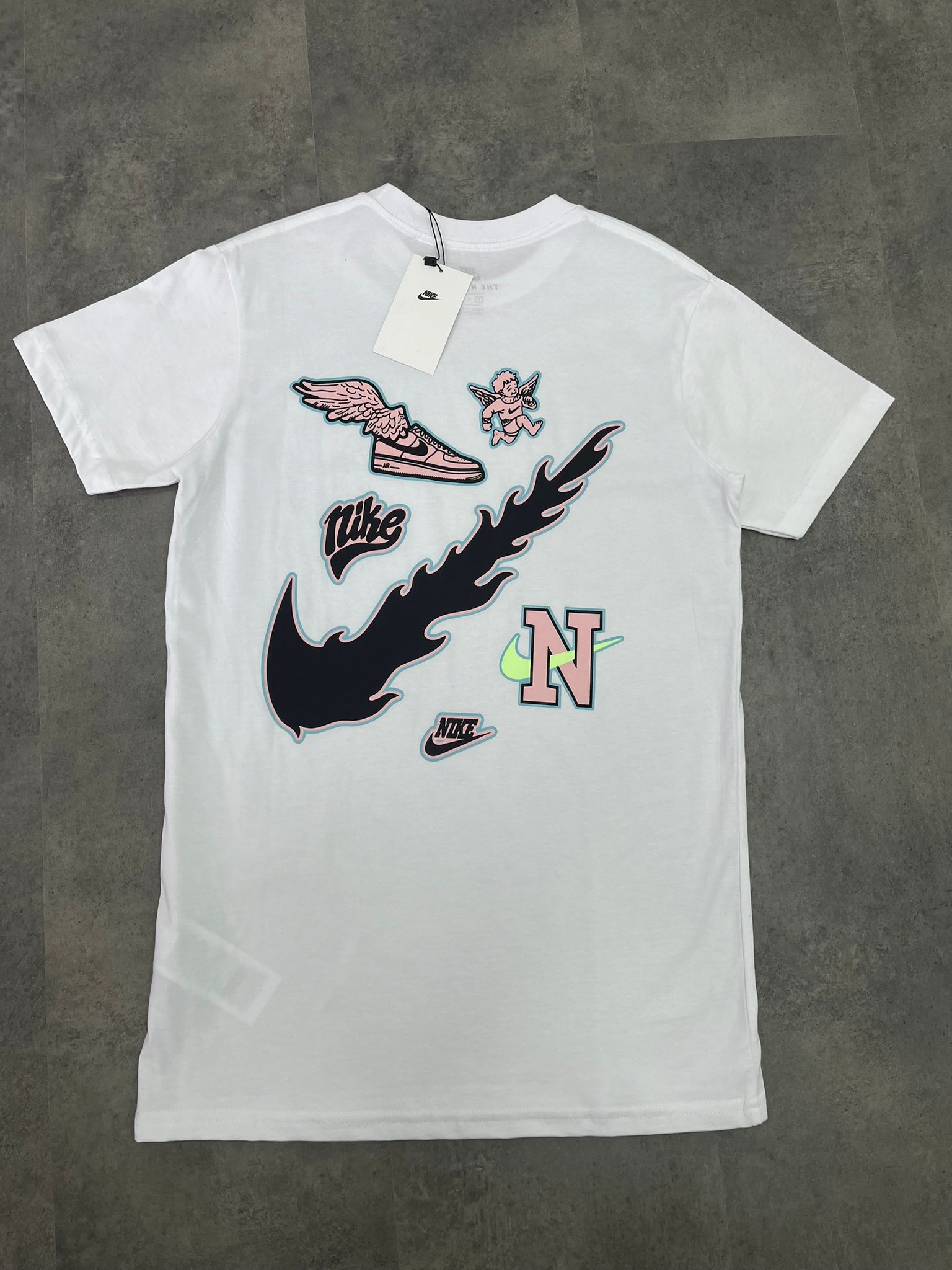Yeni Sezon Back To Print Neon Basic Logo White  T-shirt