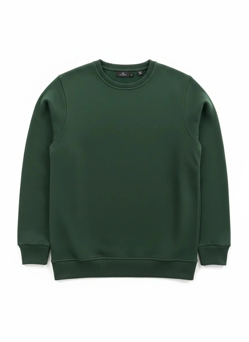 Yeni Sezon Basic Mini Logo Classic Sweatshirt - HAKİ